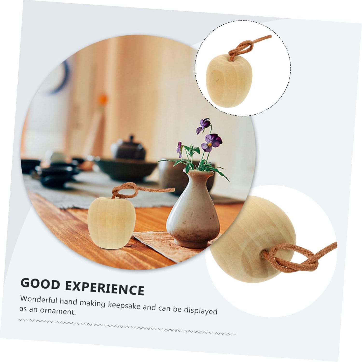 4pcs Unpainted Wooden Fruit Ornaments DIY Kit for Home and Kitchen