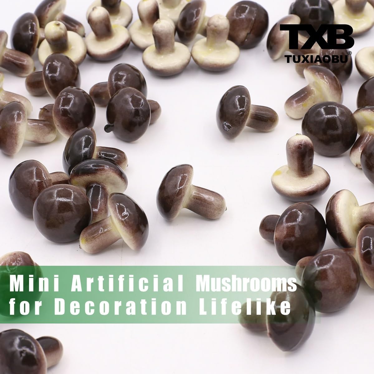 Tuxiaobu Artificial Mushroom Decorations 30 Pcs Brown