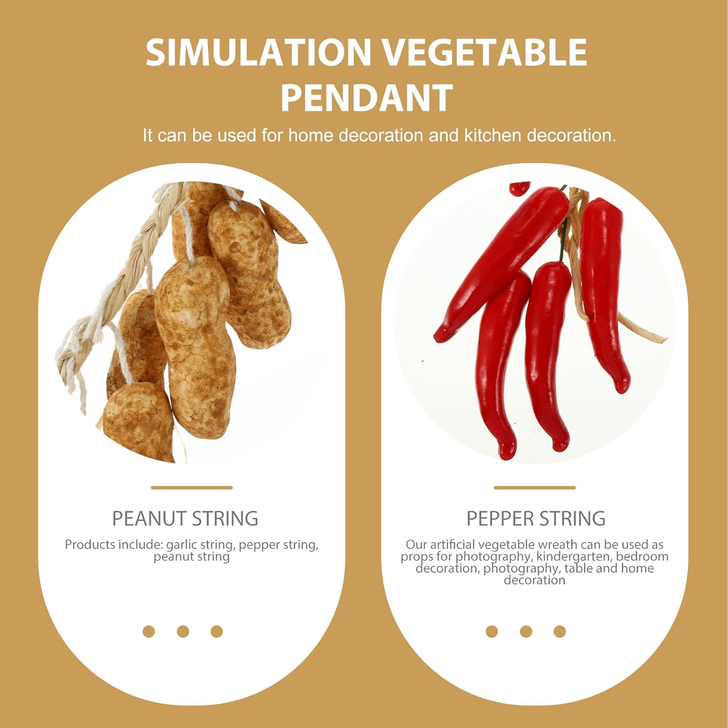 Simulation Vegetable Lanyard Artificial Garlic Pepper Peanut String Pendant