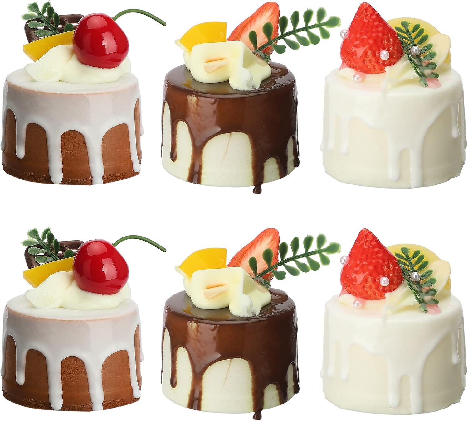 6 Piece Artificial Cupcake Decor for Display and Photography