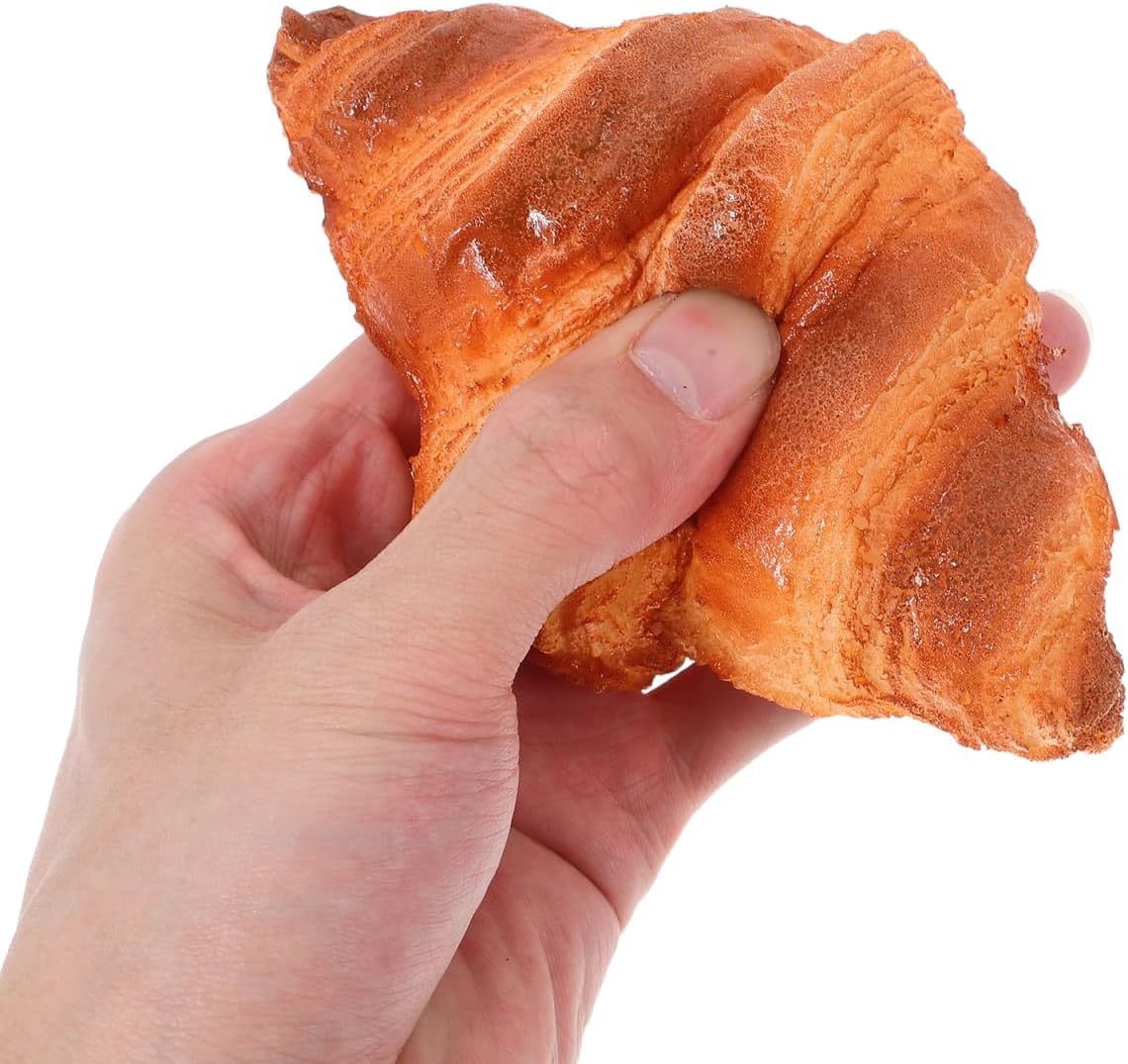 Realistic Artificial Croissant Rolls for Bakery Display and Photography Props