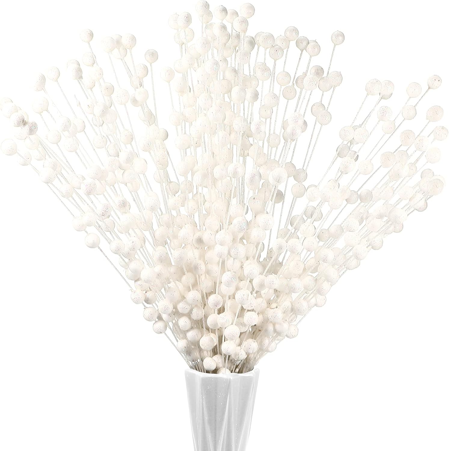 200 Pieces Artificial Christmas Berries - White 138 Inches