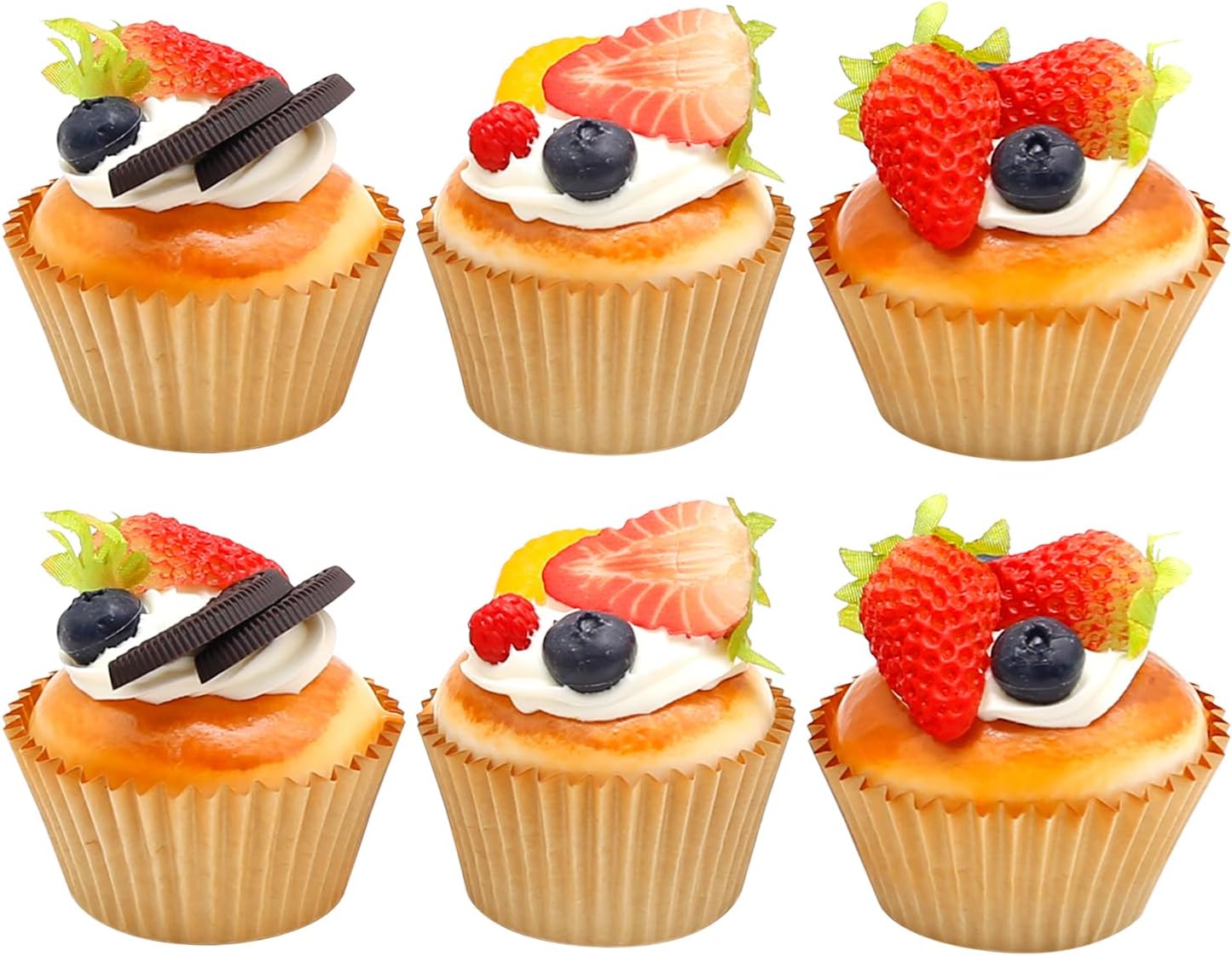 Realistic Artificial Cupcake Models 6Pcs Set