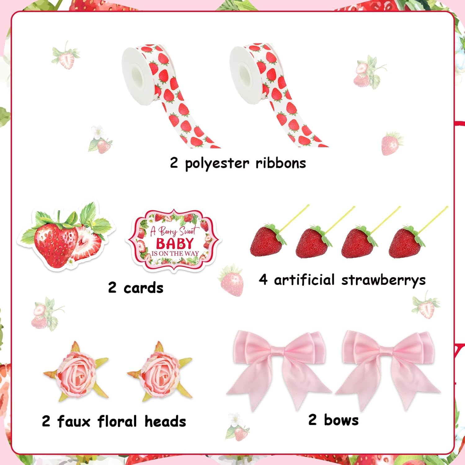 Strawberry Baby Shower Decor Diaper Cake Set