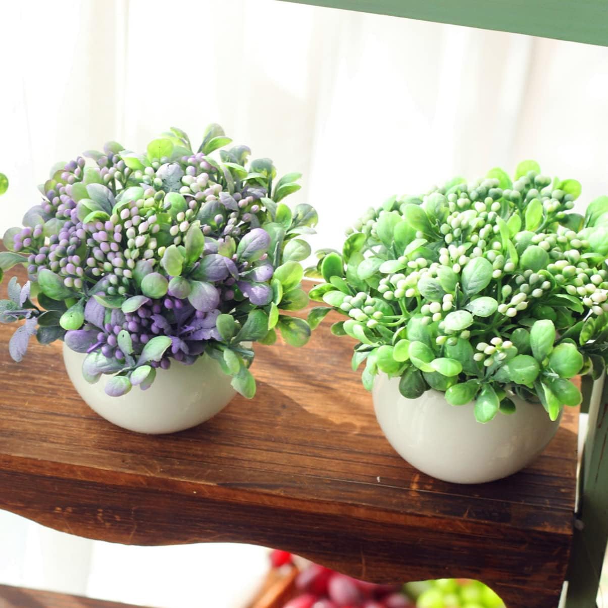 NUOBESTY 5pcs Lifelike Artificial Berries White Decor