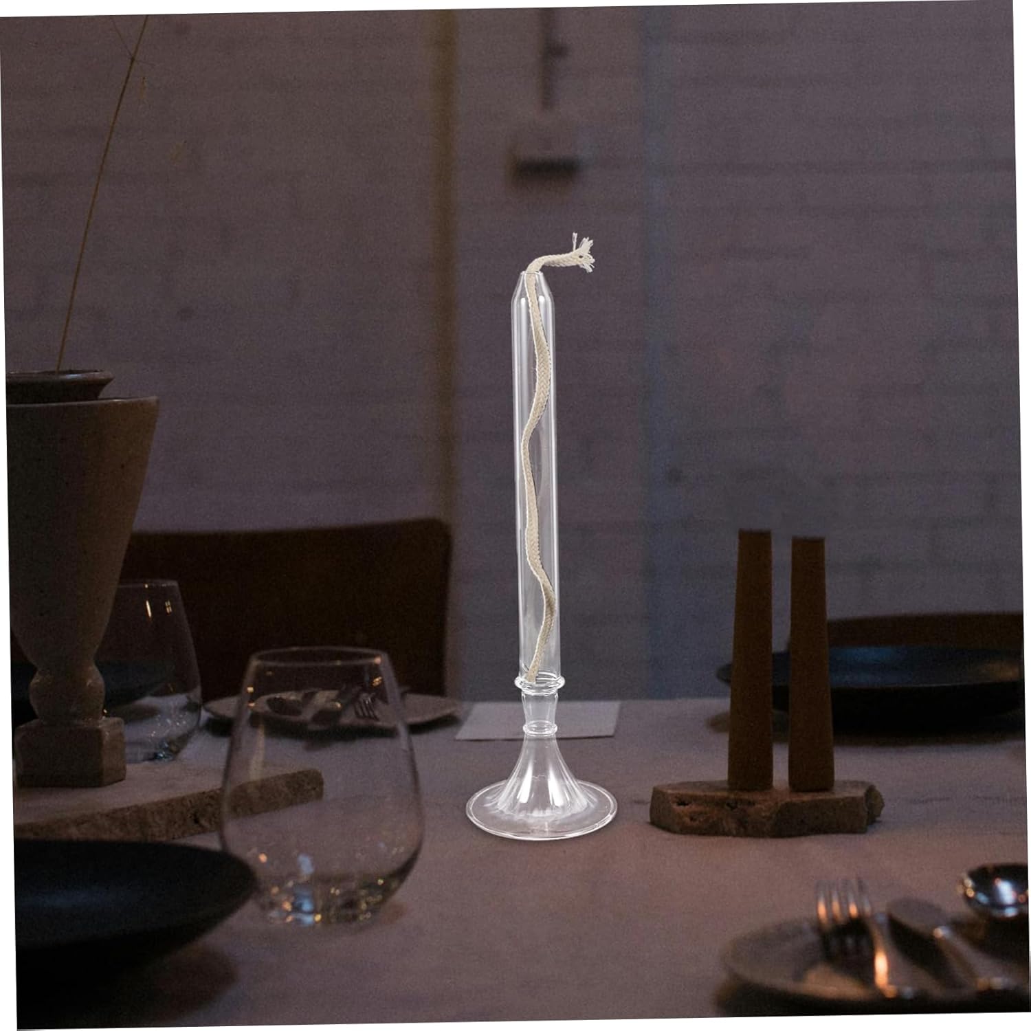 3pcs Elegant Glass Oil Lamp Set for Indoor Use