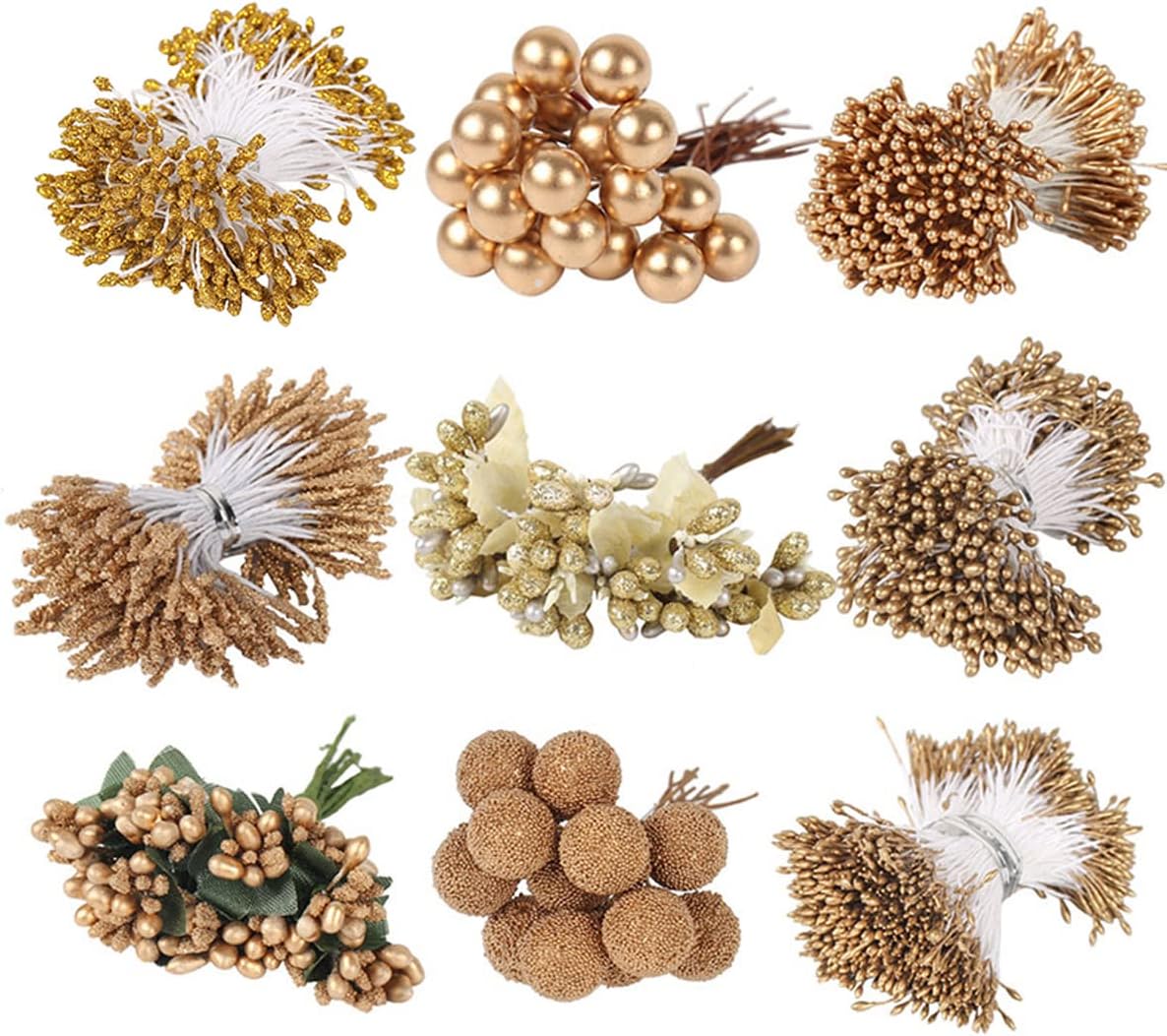 12pcs Gold Artificial Berries for Christmas Wreath and Decor