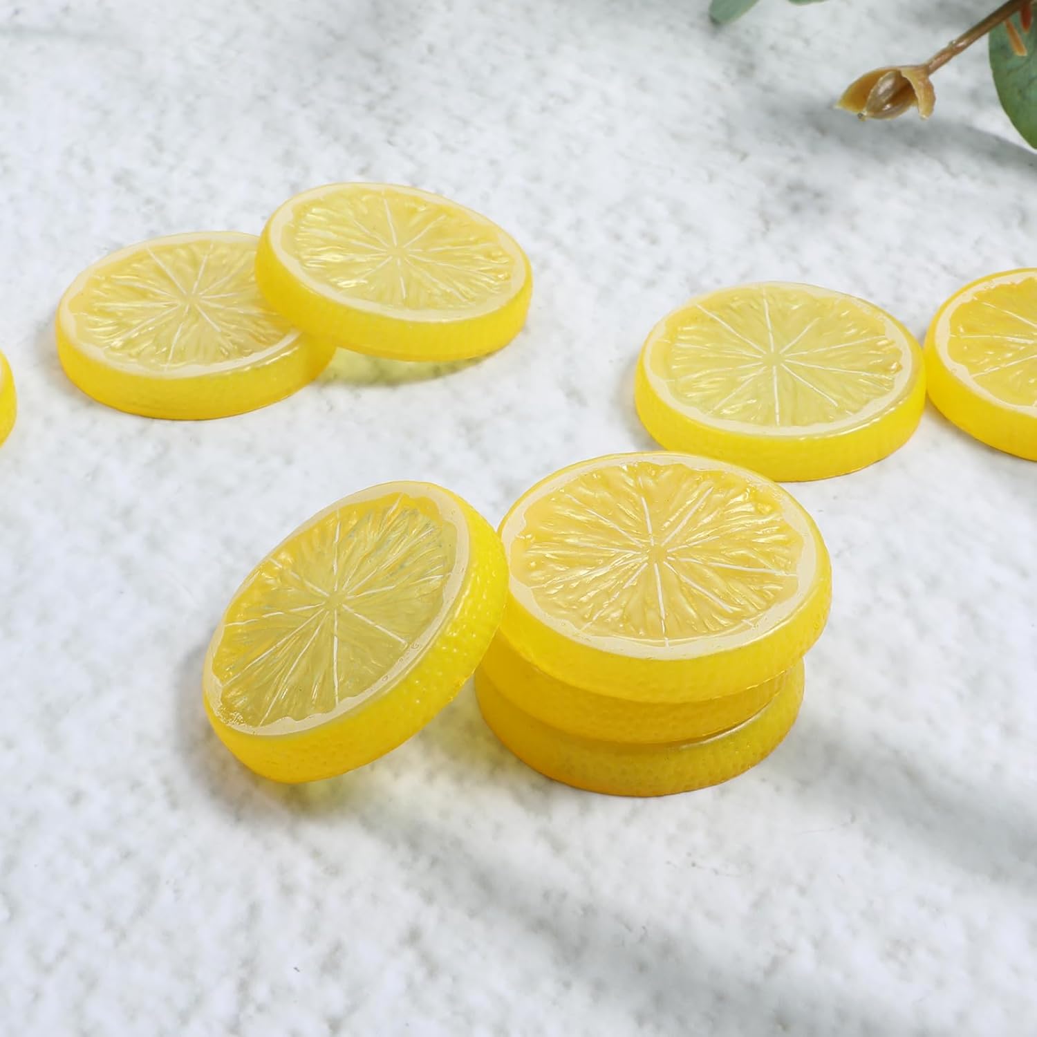 25Pcs Mini Artificial Lemon Slices for Home Decor