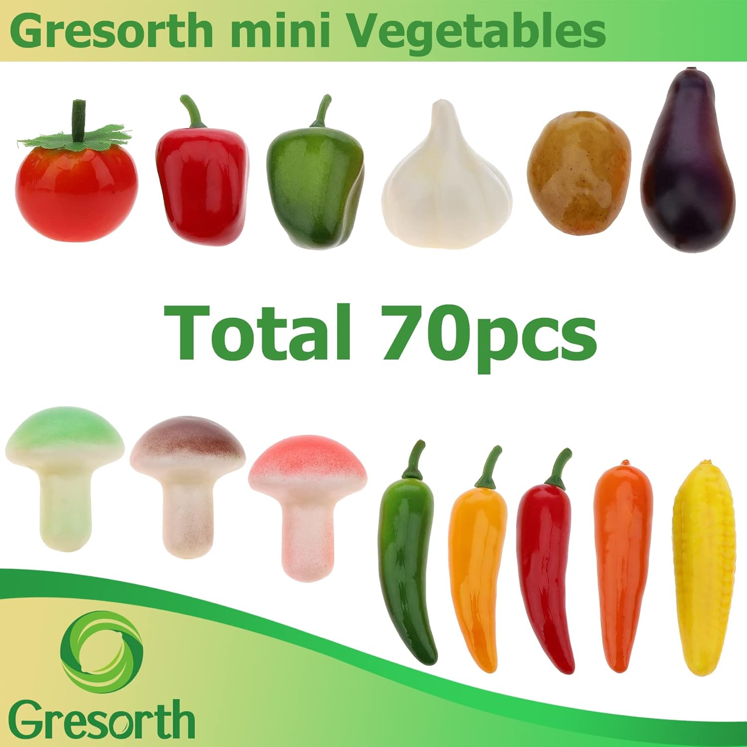Gresorth 70PCS Fake Mini Vegetables Decor