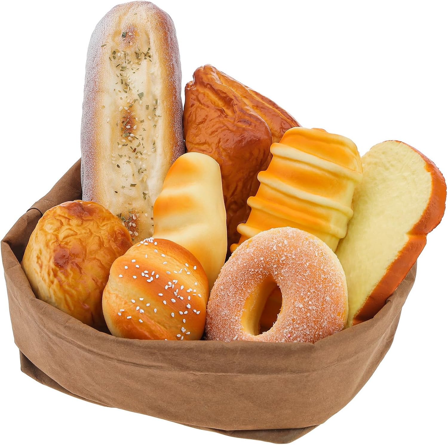 8pcs Realistic French Bread Croissant Decor Set