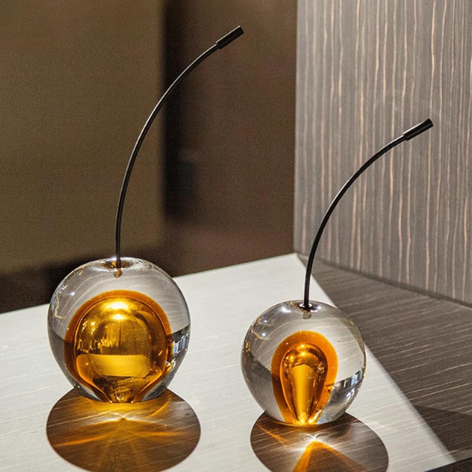 Crystal Glaze Artificial Cherry Sculpture Home Decor