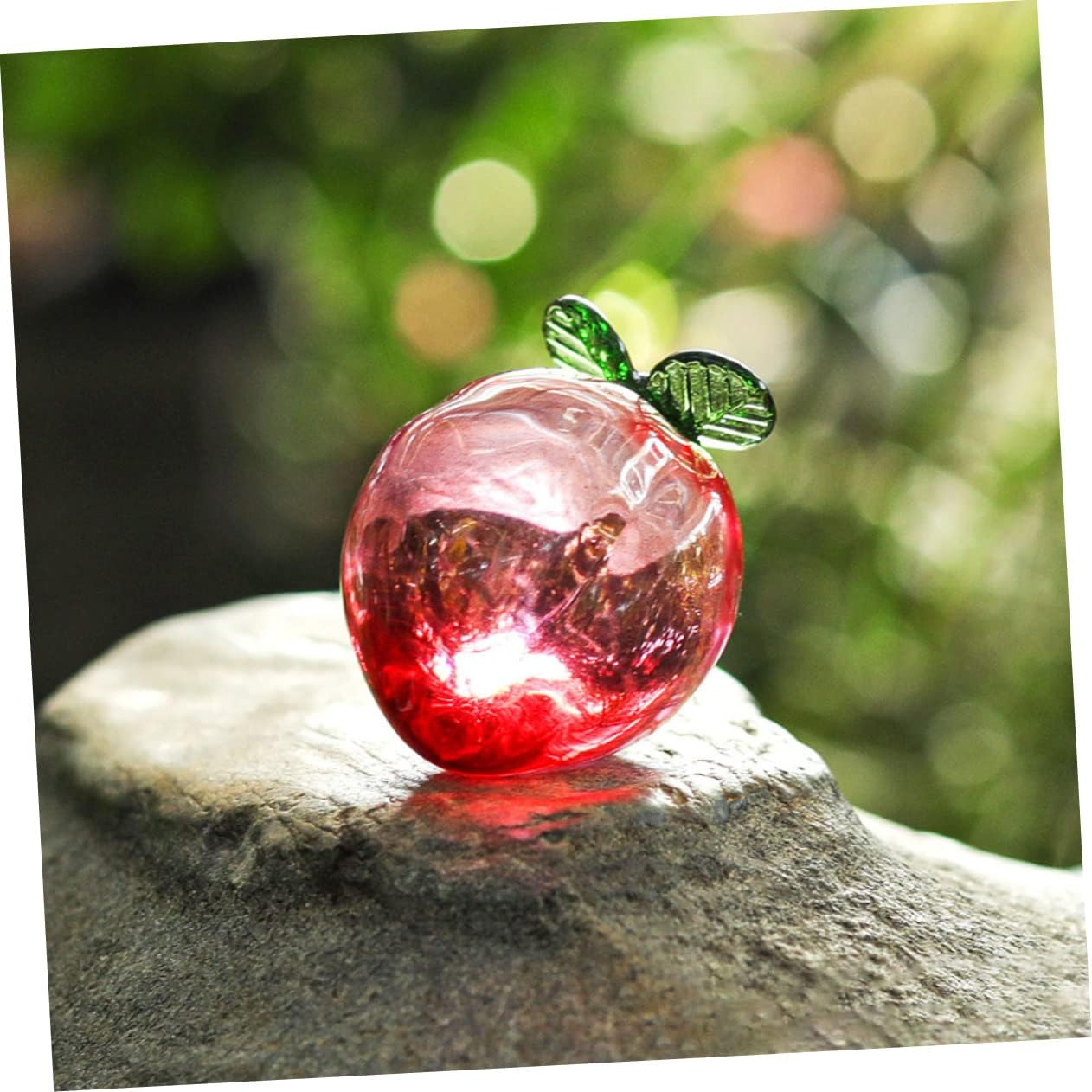 Crystal Peach Figurine Home Decor Artificial Fruit Statue