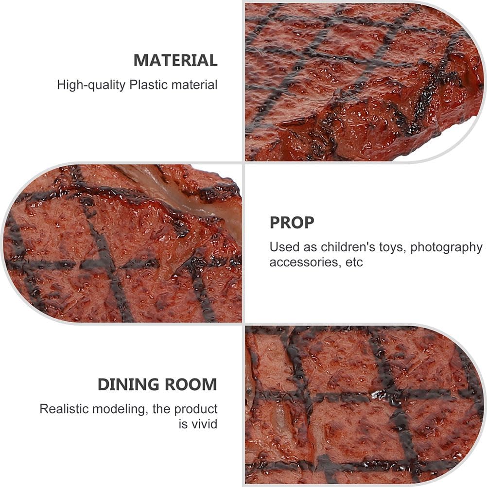 Artificial Fake Steak 2Pcs Realistic Simulation Food Model