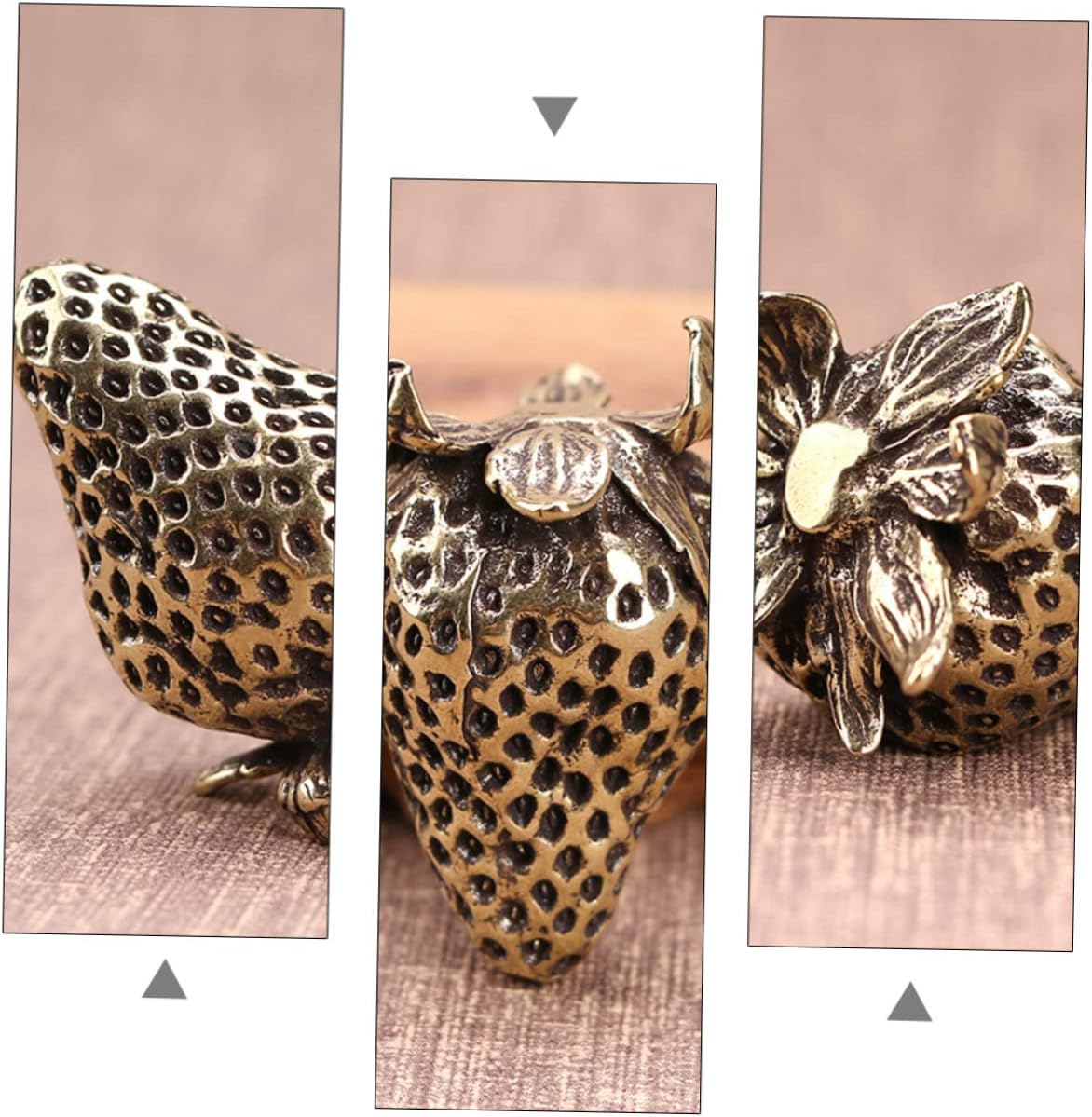 Giant Strawberry Decor Brass Artificial Fruit Ornament for Home