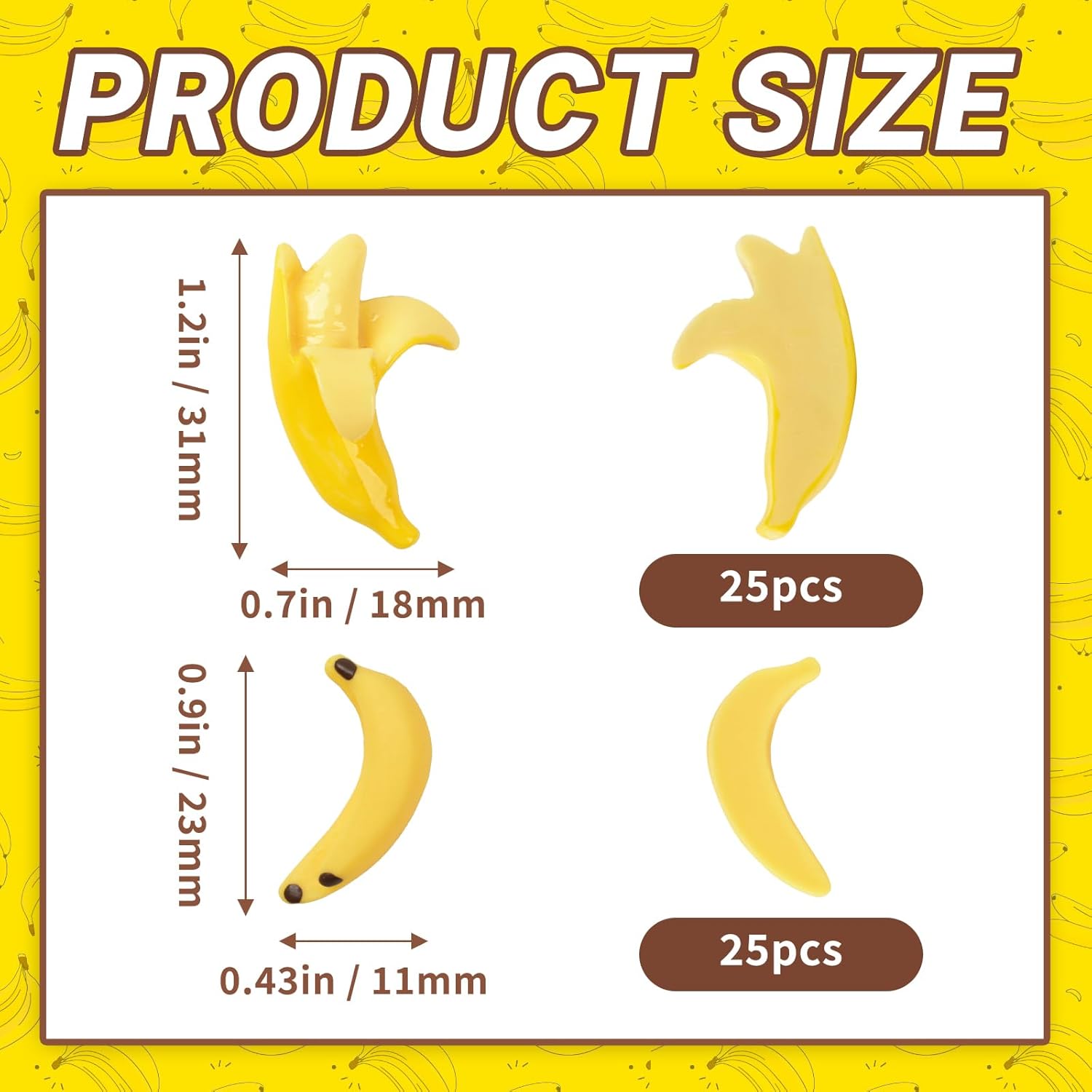 50pcs Mini Artificial Bananas for Home Party Decoration