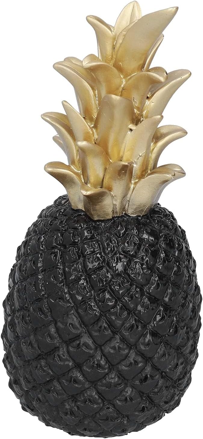 Resin Artificial Pineapple Decoration Black Gold Medium