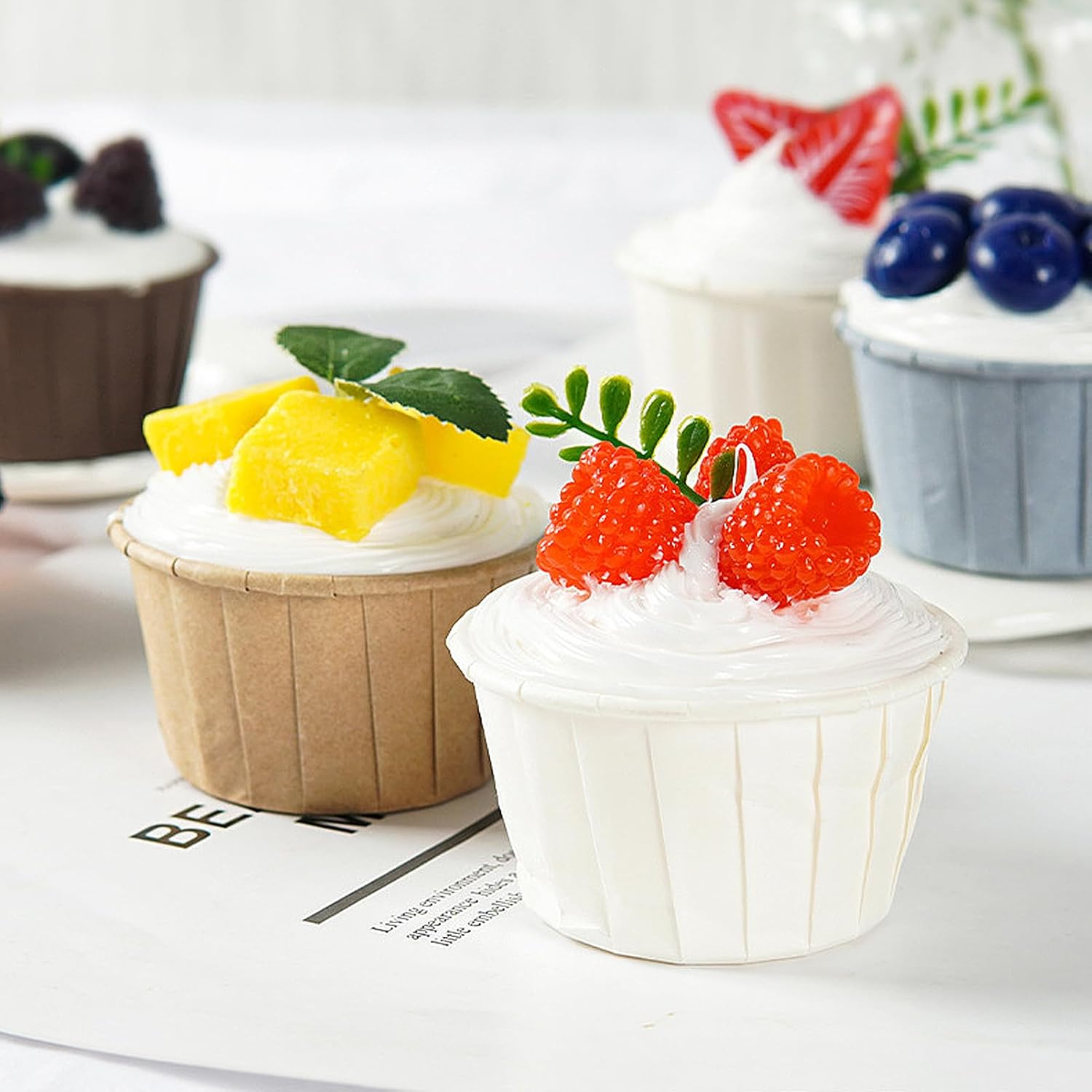 Wnvivi 6 Pack Artificial Cupcakes for Display Decoration