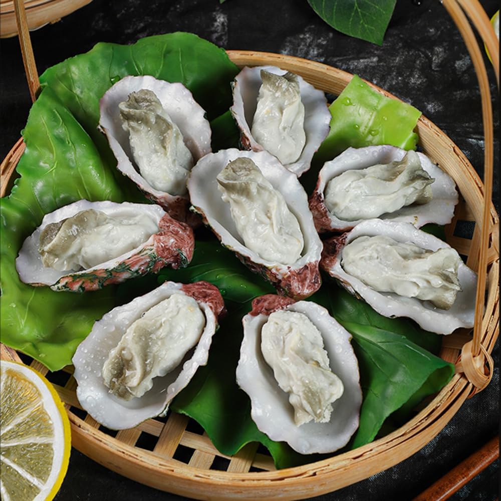 8Pcs Artificial Oysters Display Prop for Kitchen Decorations