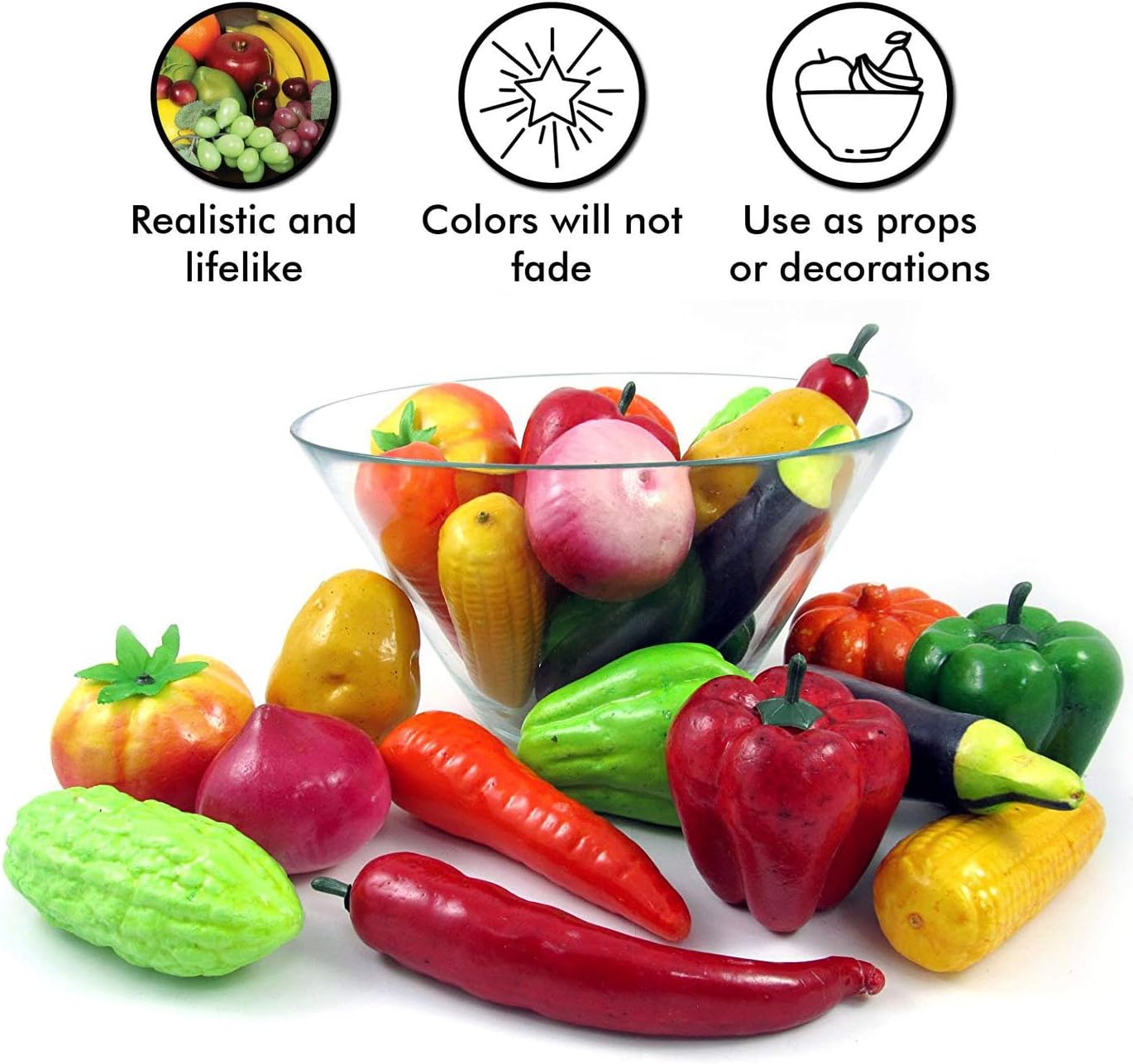 24 PCS Realistic Artificial Vegetables Decor Set