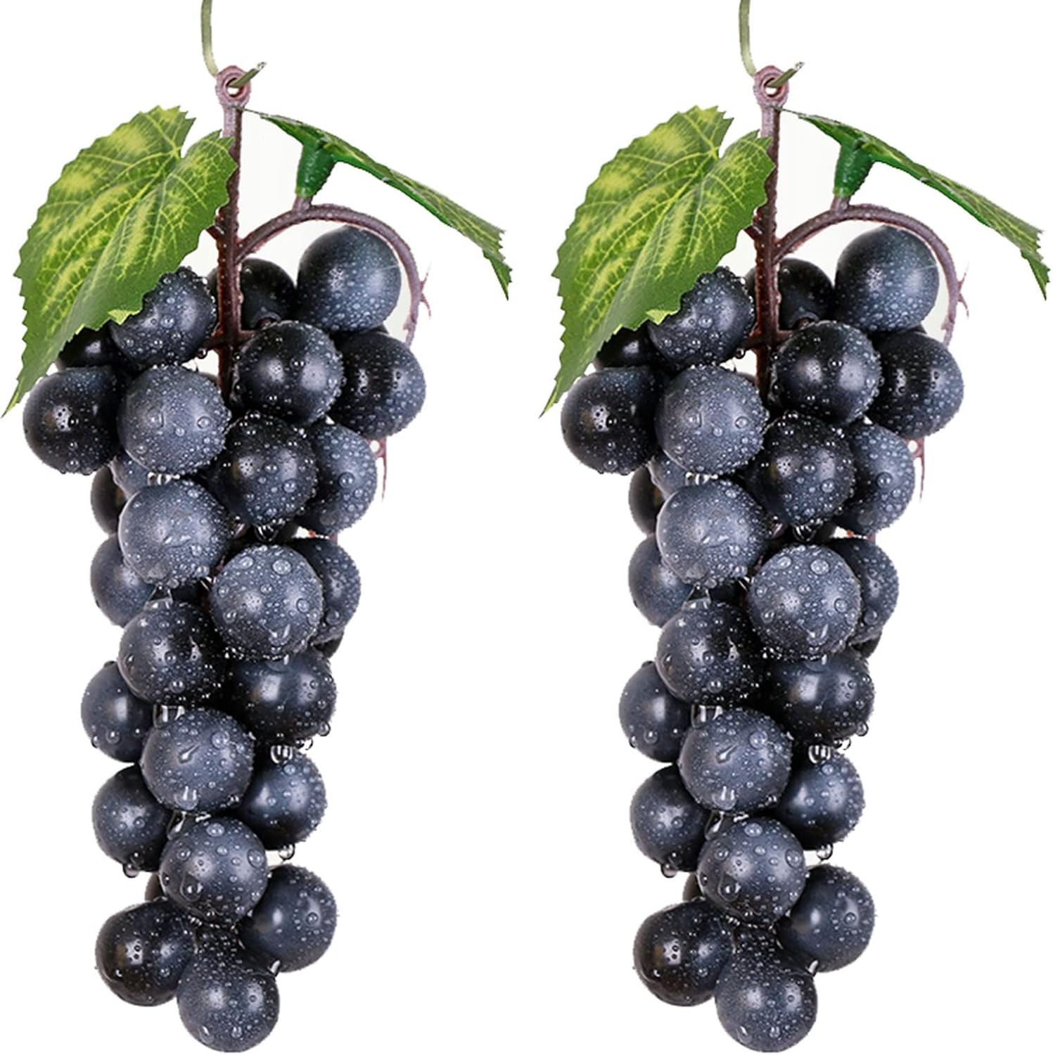Bairdish 2pcs Black Artificial Grape Bunches for Vines Decoration