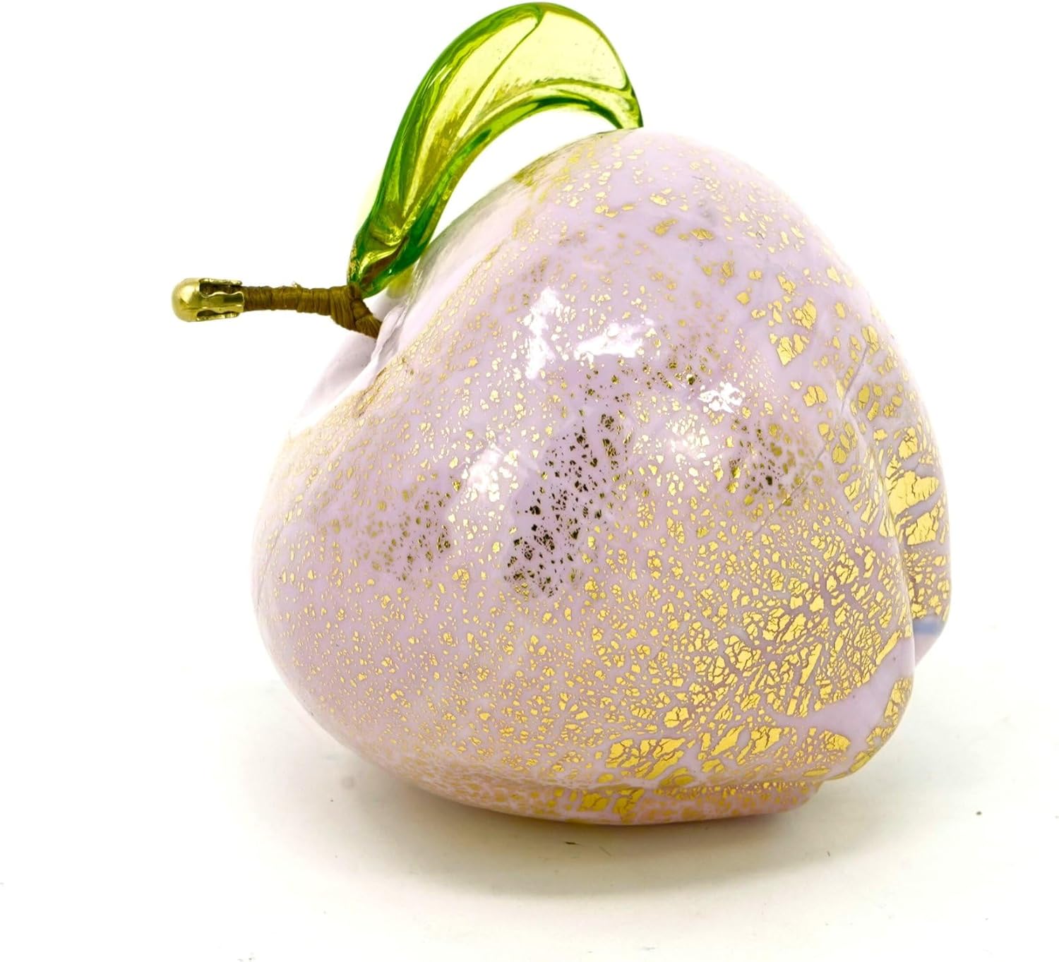 Murano Glass Apple Figurine Decor Pink Opaque 3 Inch