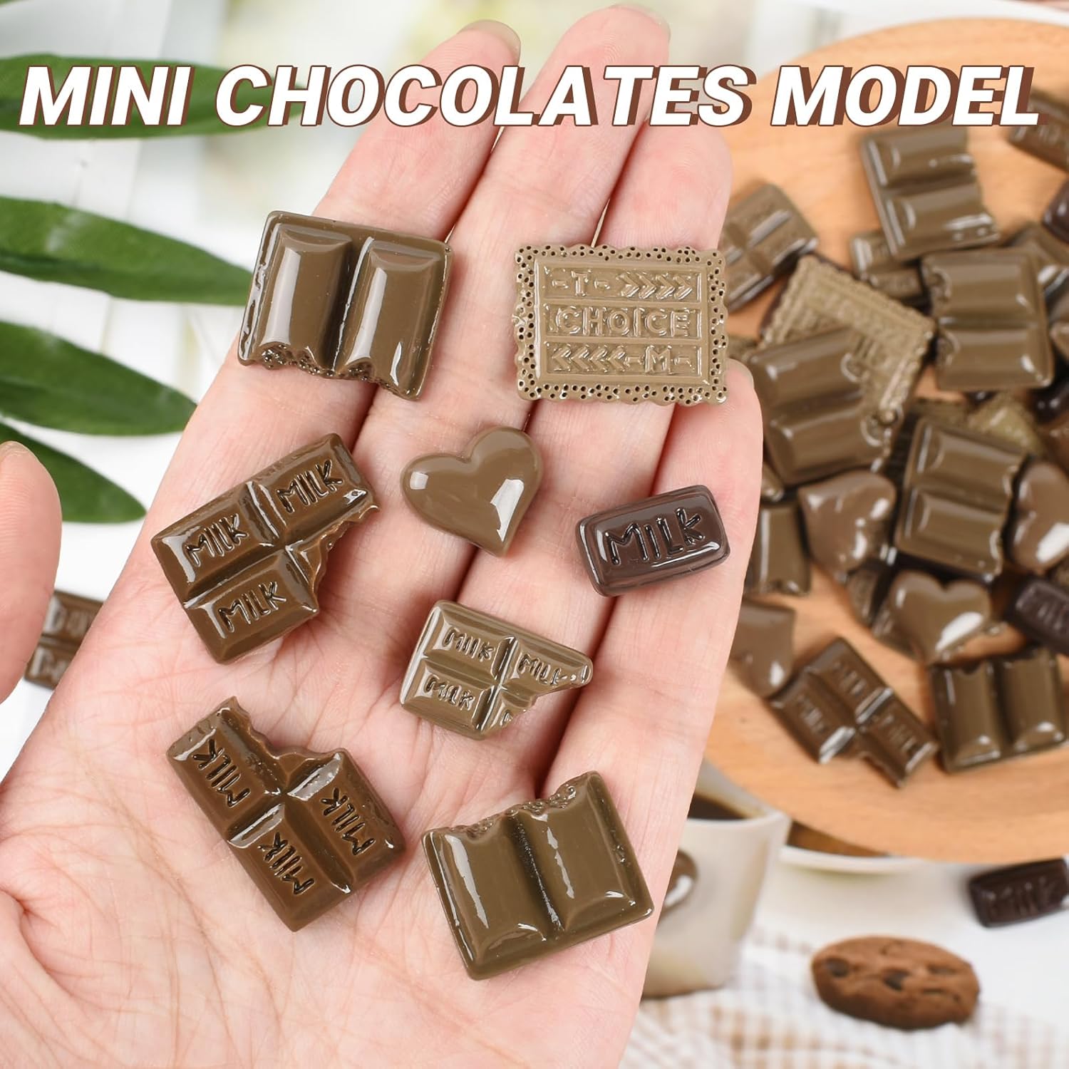60PCS Artificial Chocolate Resin Decor for Home Party Photography