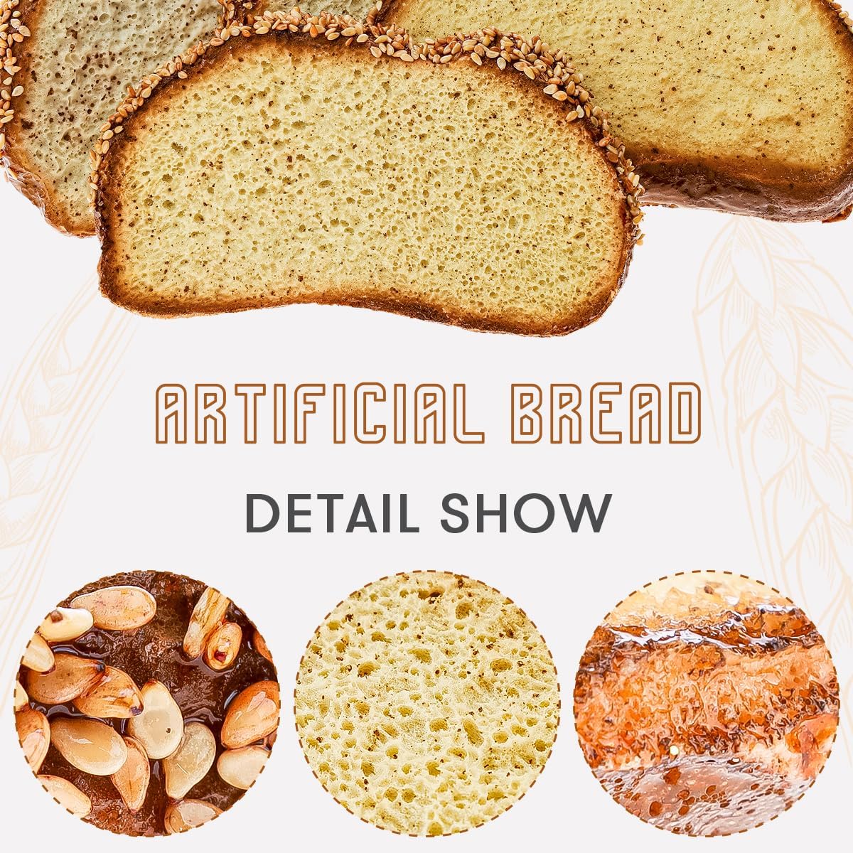 4pcs Realistic Artificial Bread Set for Home Bakery Display
