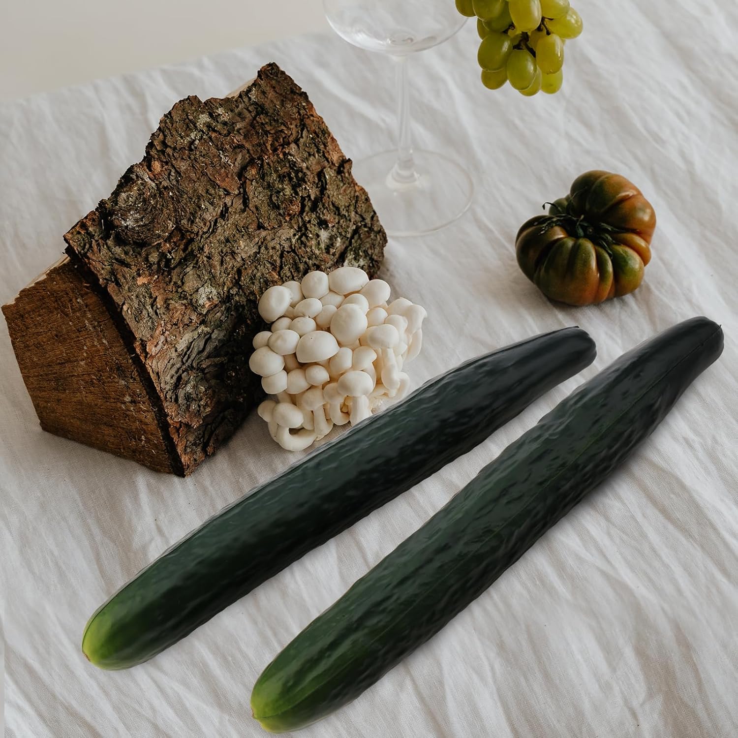 2pcs Artificial Cucumber Decor for Home Kitchen Party Holiday