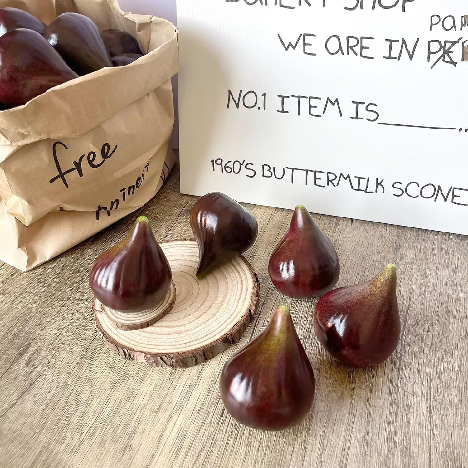 Lovmeety 5Pcs Artificial Figs for Home Decor Display
