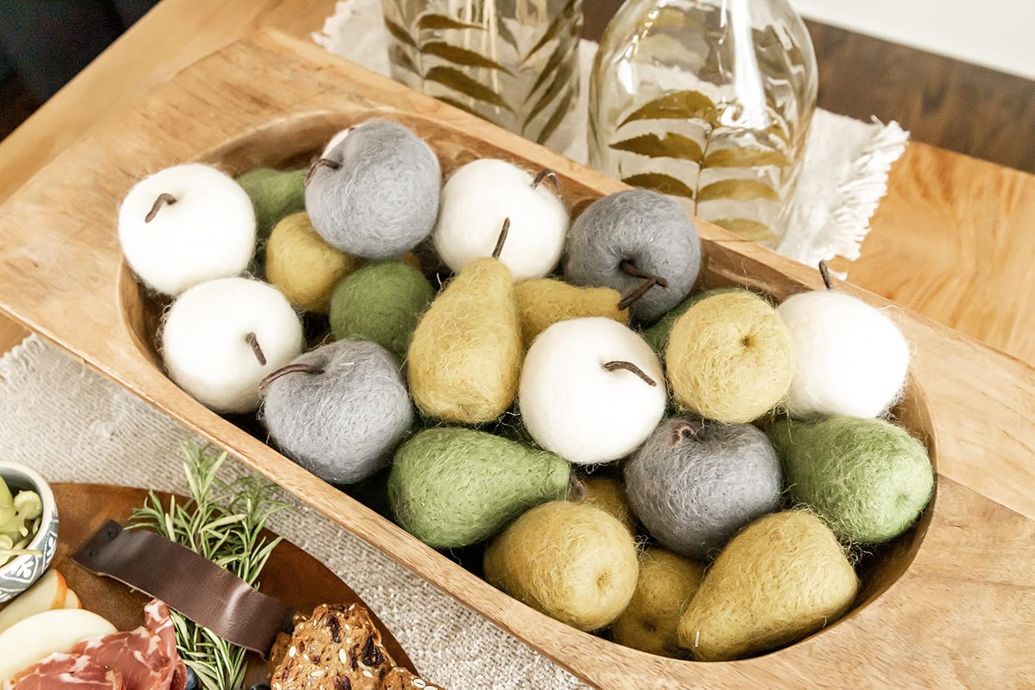 Mud Pie Felt Yellow Pear Decor