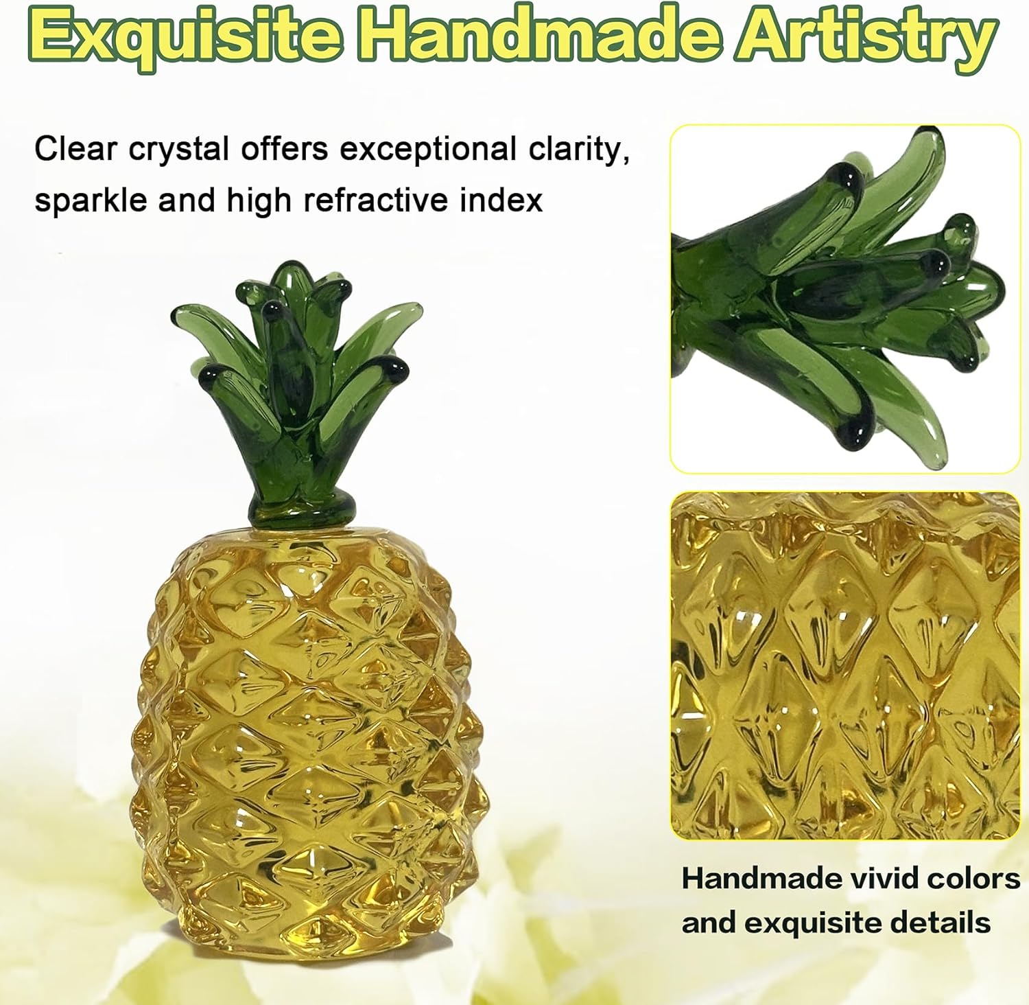 MEUNEAR Glass Pineapple Figurine Decorative Craft