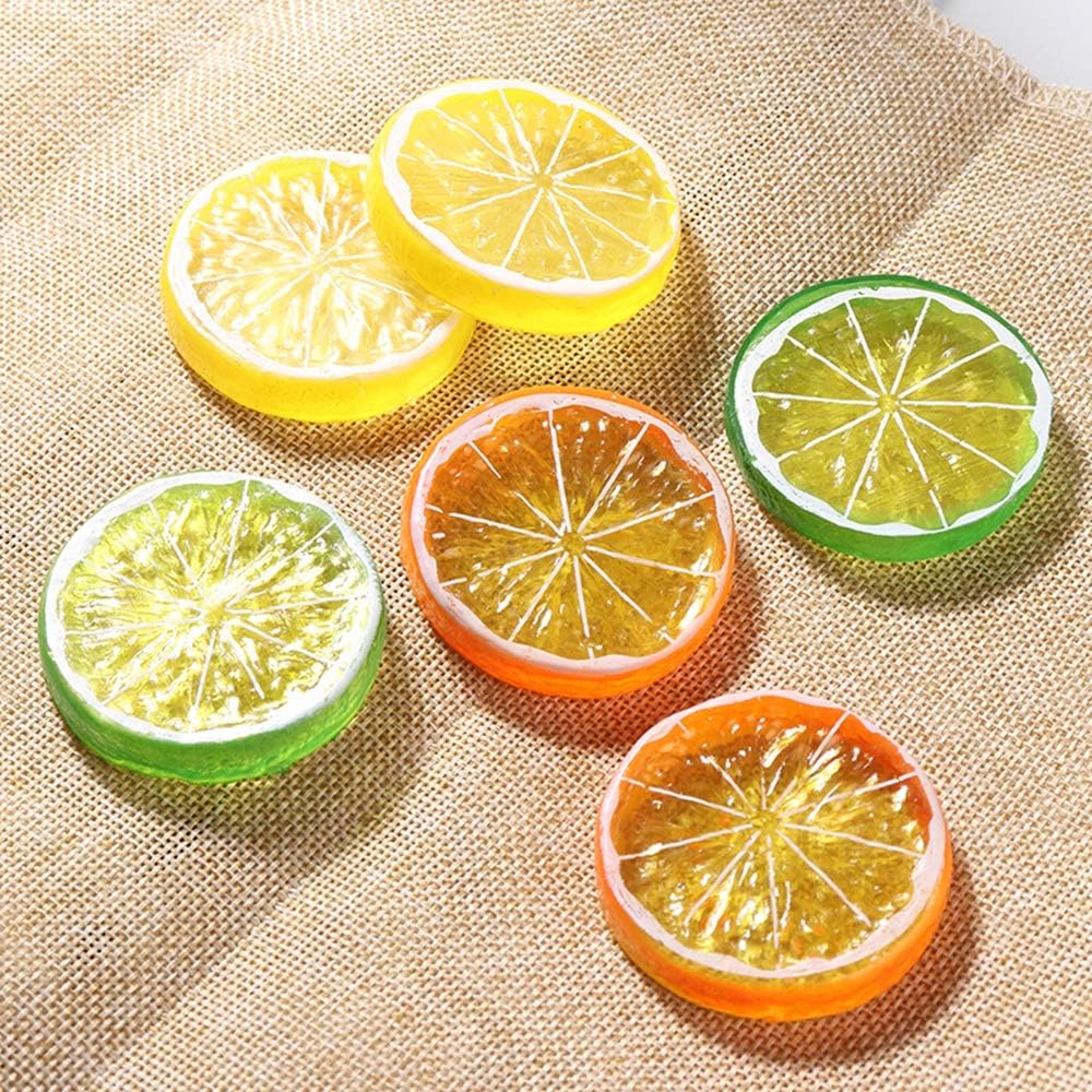 10 Pcs Artificial Lemon Slices Decorative Fake Limes