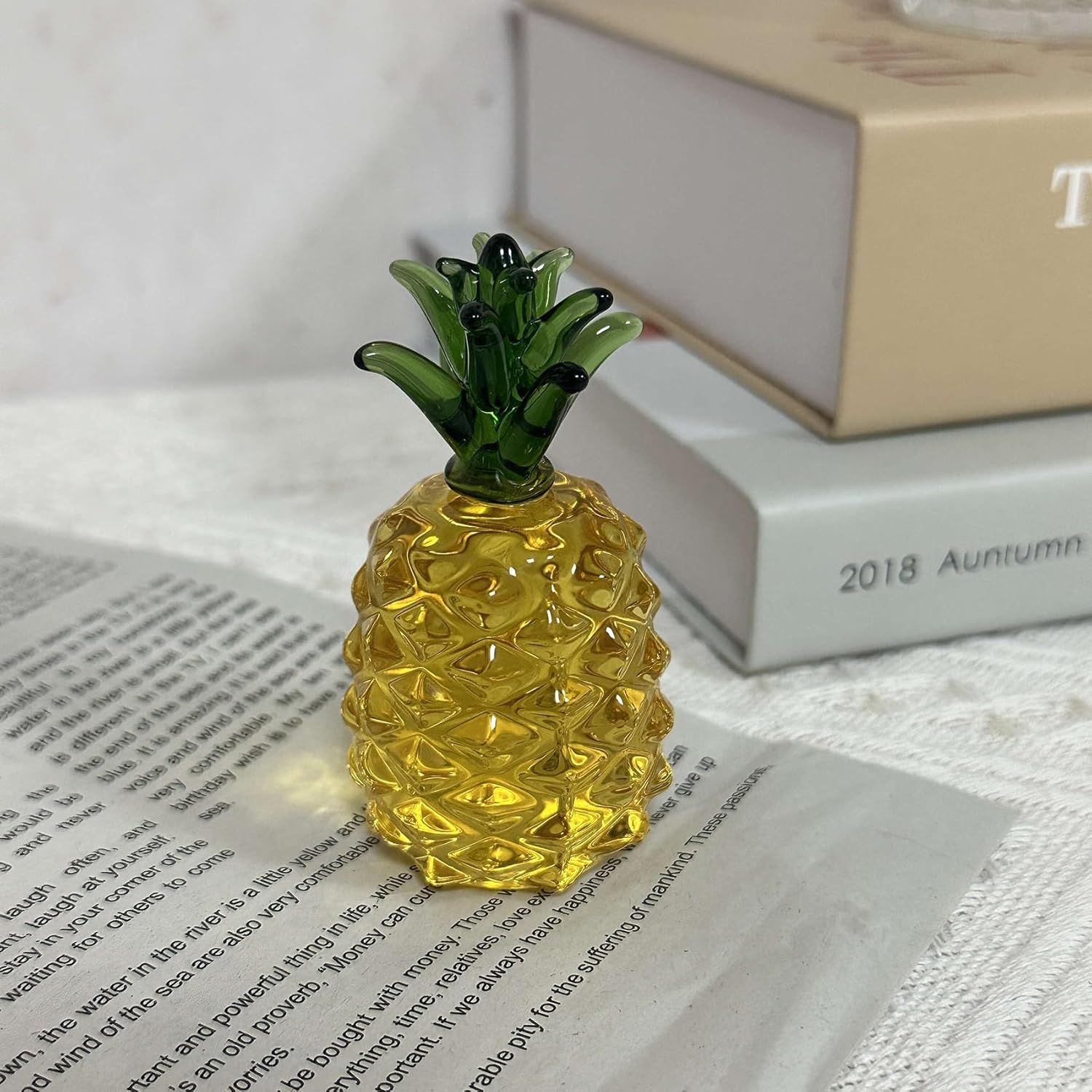 MEUNEAR Glass Pineapple Figurine Decorative Craft