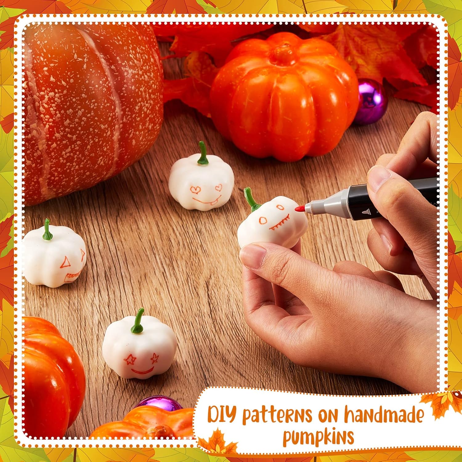 WILLBOND Artificial Mini Pumpkins 50 Piece Fall Decor