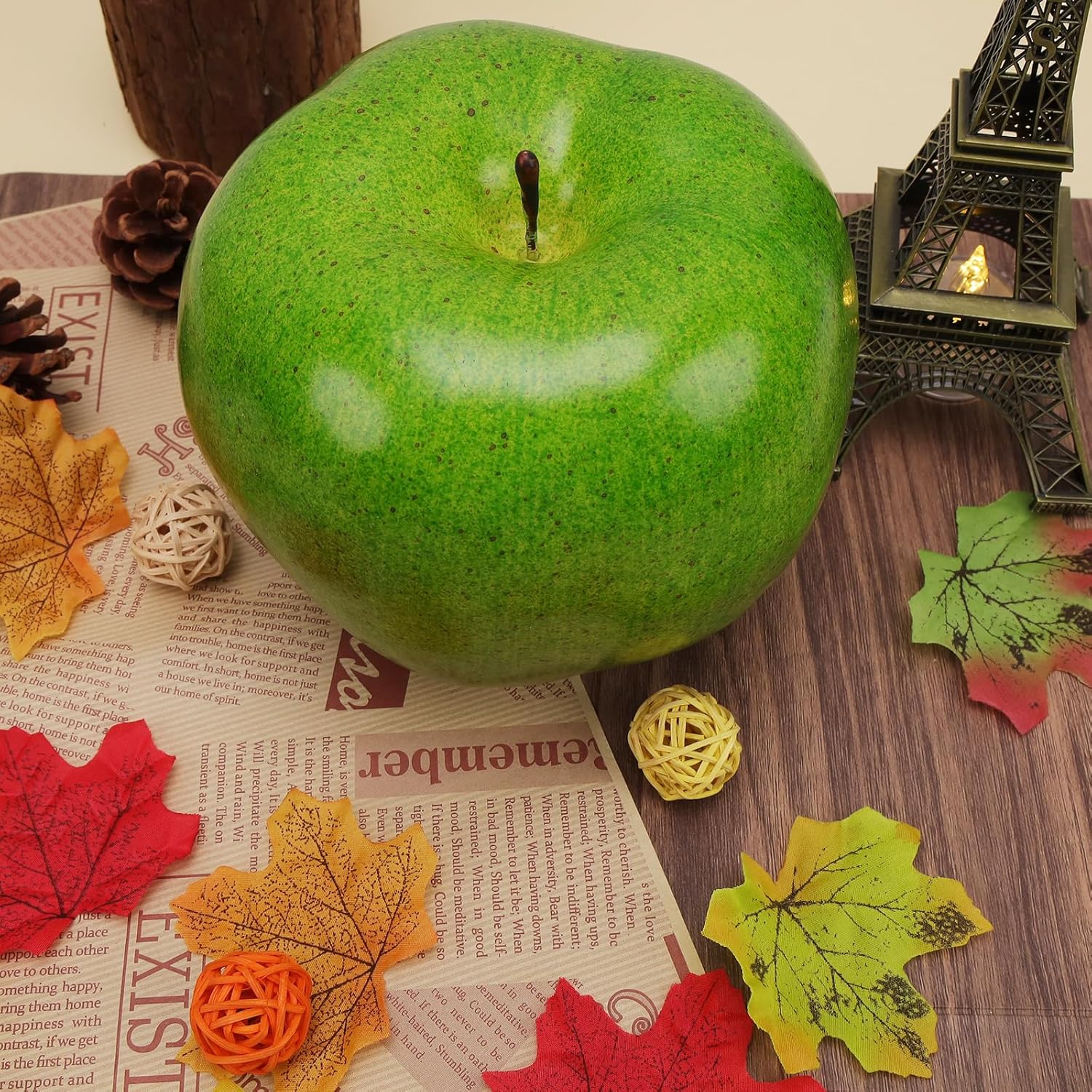 Gresorth 1pc Artificial Green Apple Decoration 16cm