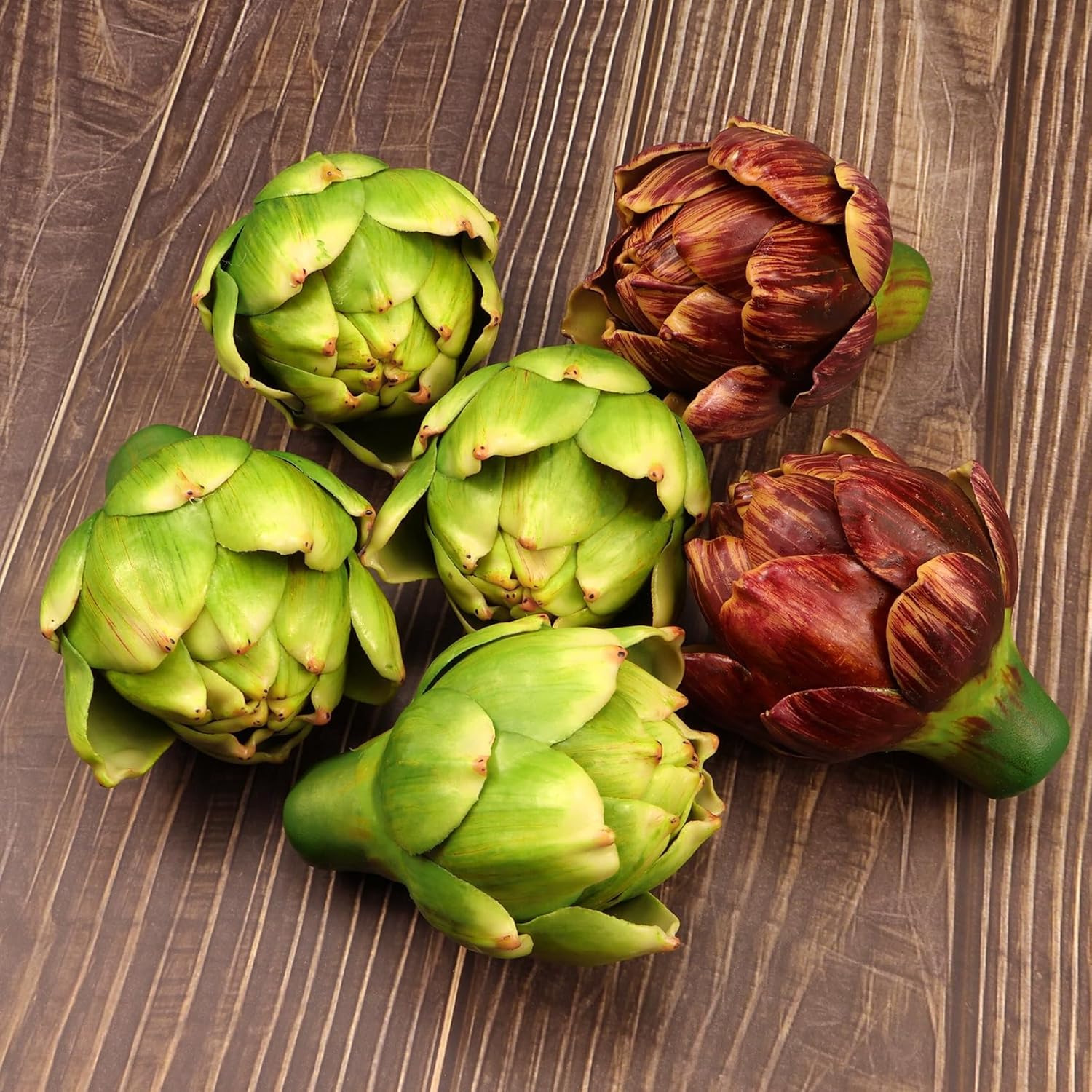 4 Pcs Artificial Artichokes Green Faux Vegetables