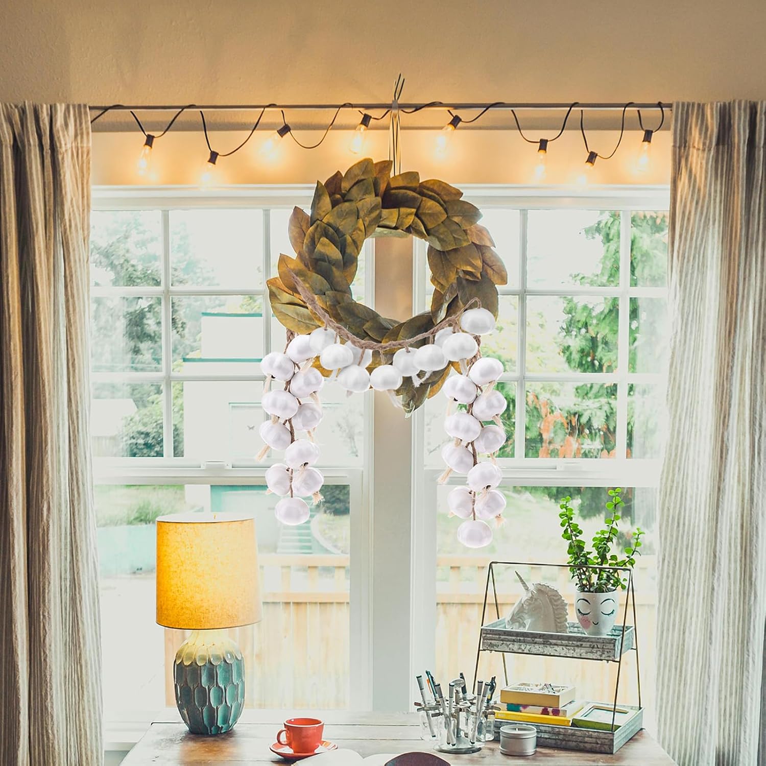 Gresorth Artificial White Garlic String Hanging Decoration