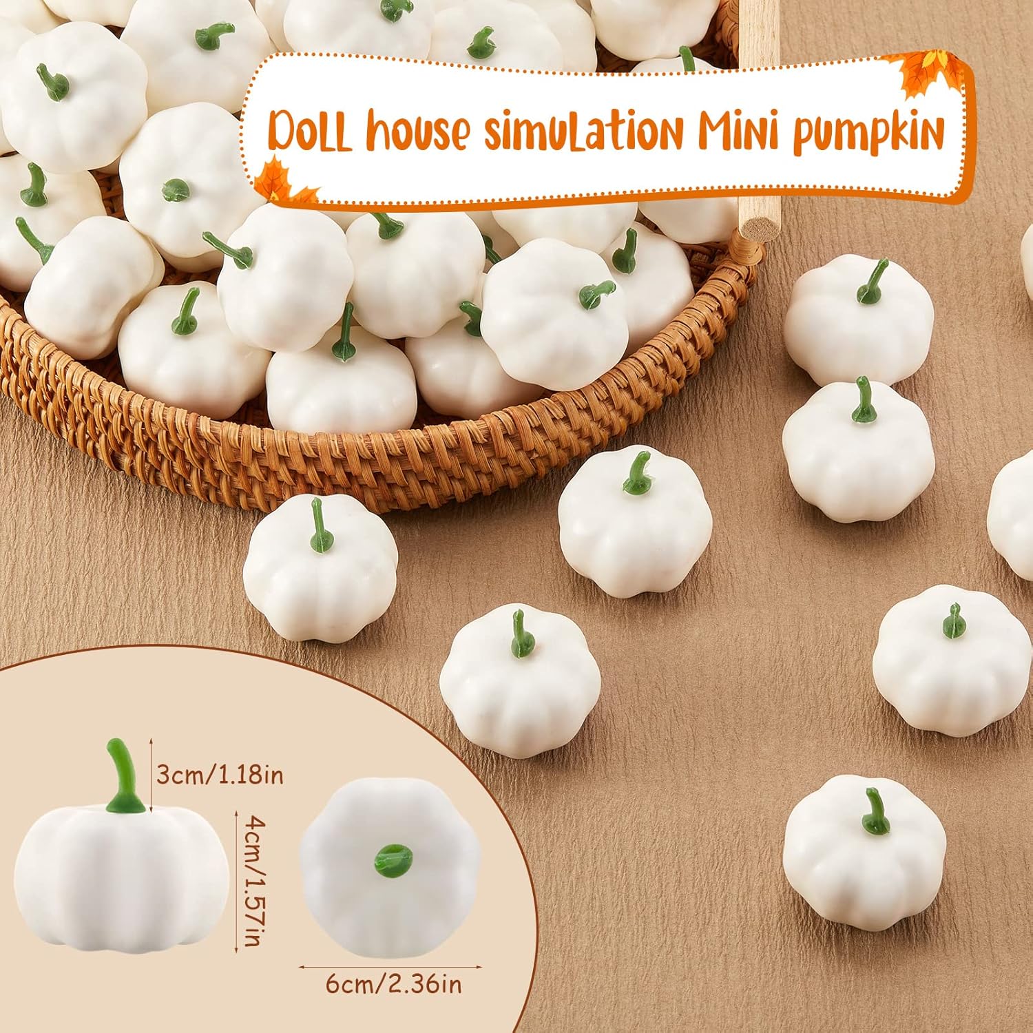 WILLBOND Artificial Mini Pumpkins 50 Piece Fall Decor
