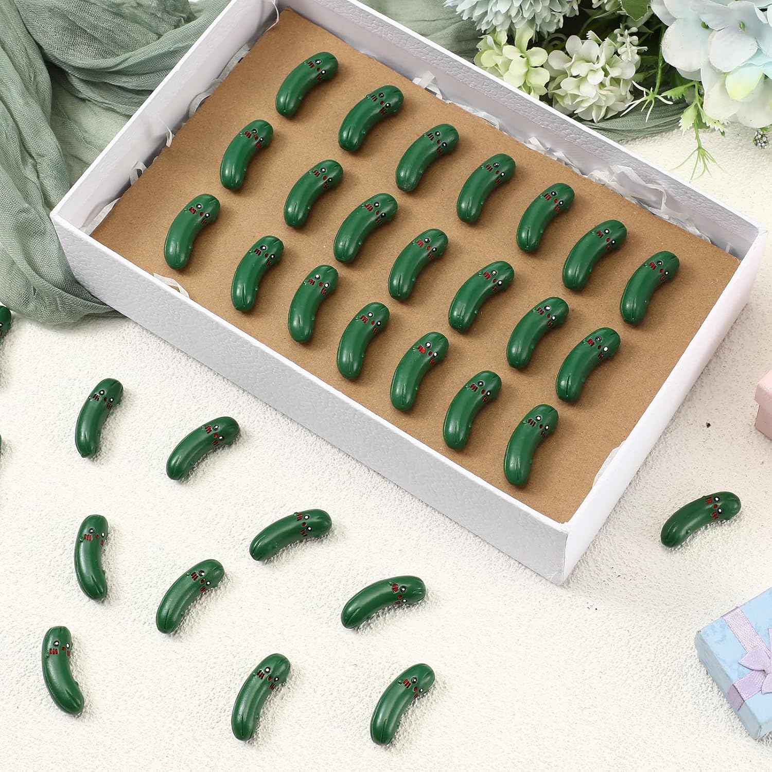 200 Pcs Cute Pickle Artificial Decor for Home Office