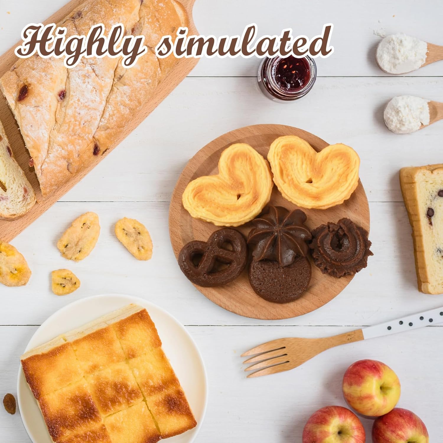 Luckforest Realistic Artificial Chocolate Cookies 18 Pcs Display Set