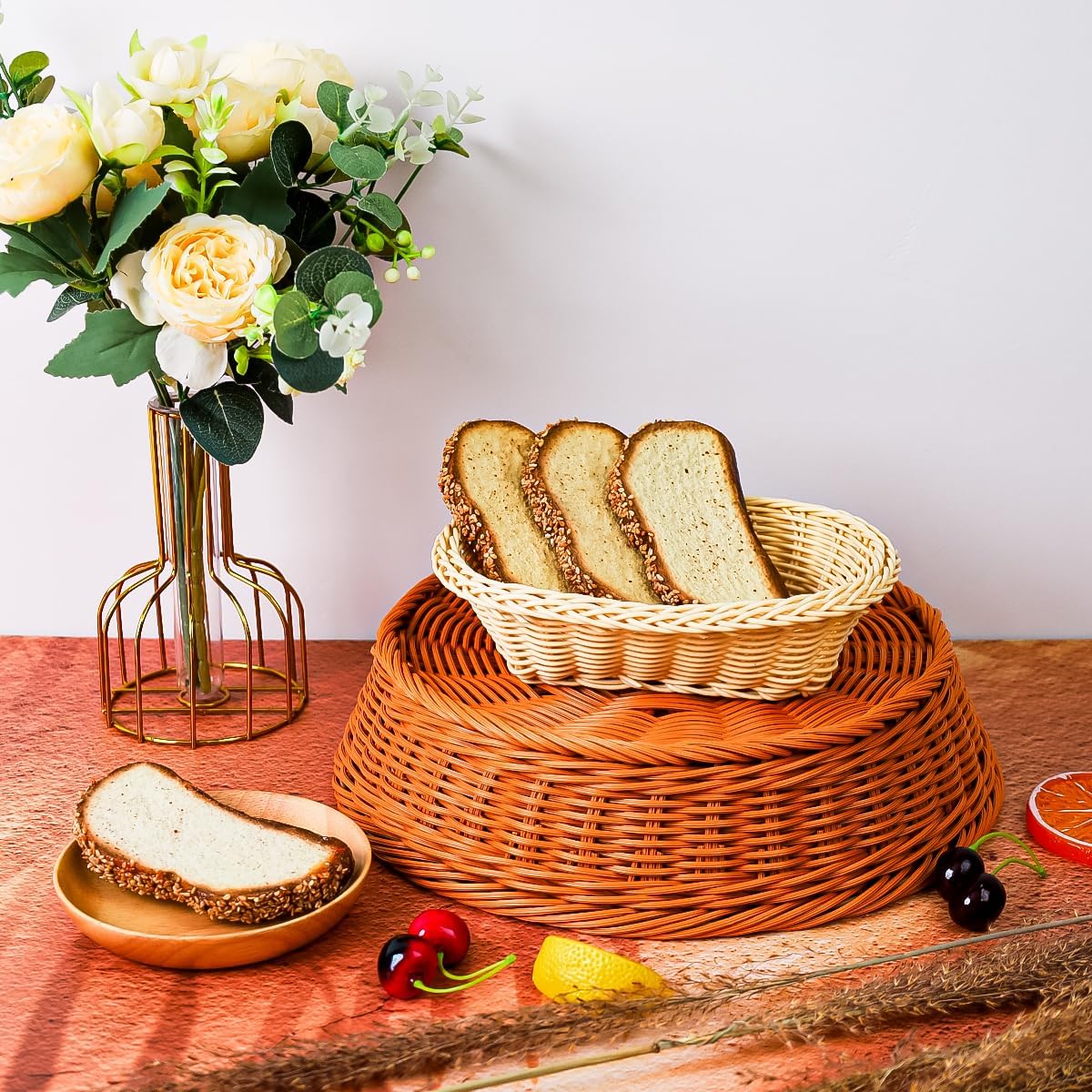 4pcs Realistic Artificial Bread Set for Home Bakery Display