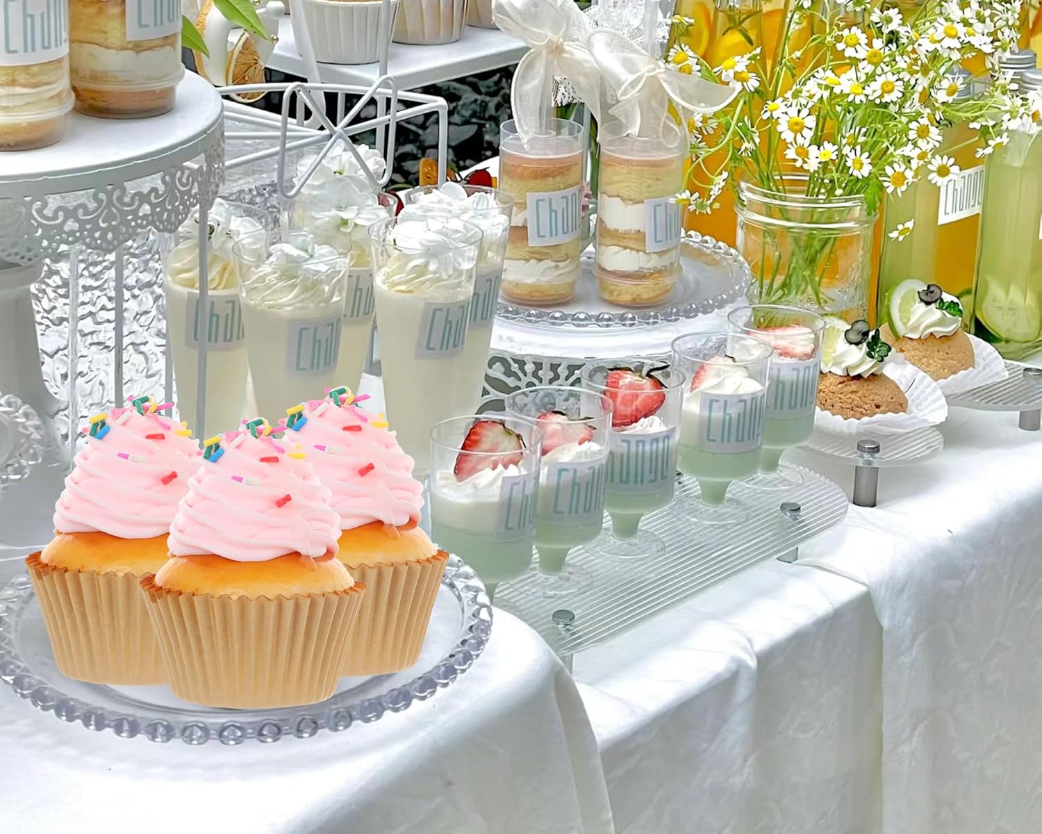 6 Piece Magnetic Pink Sprinkle Cupcakes Decor