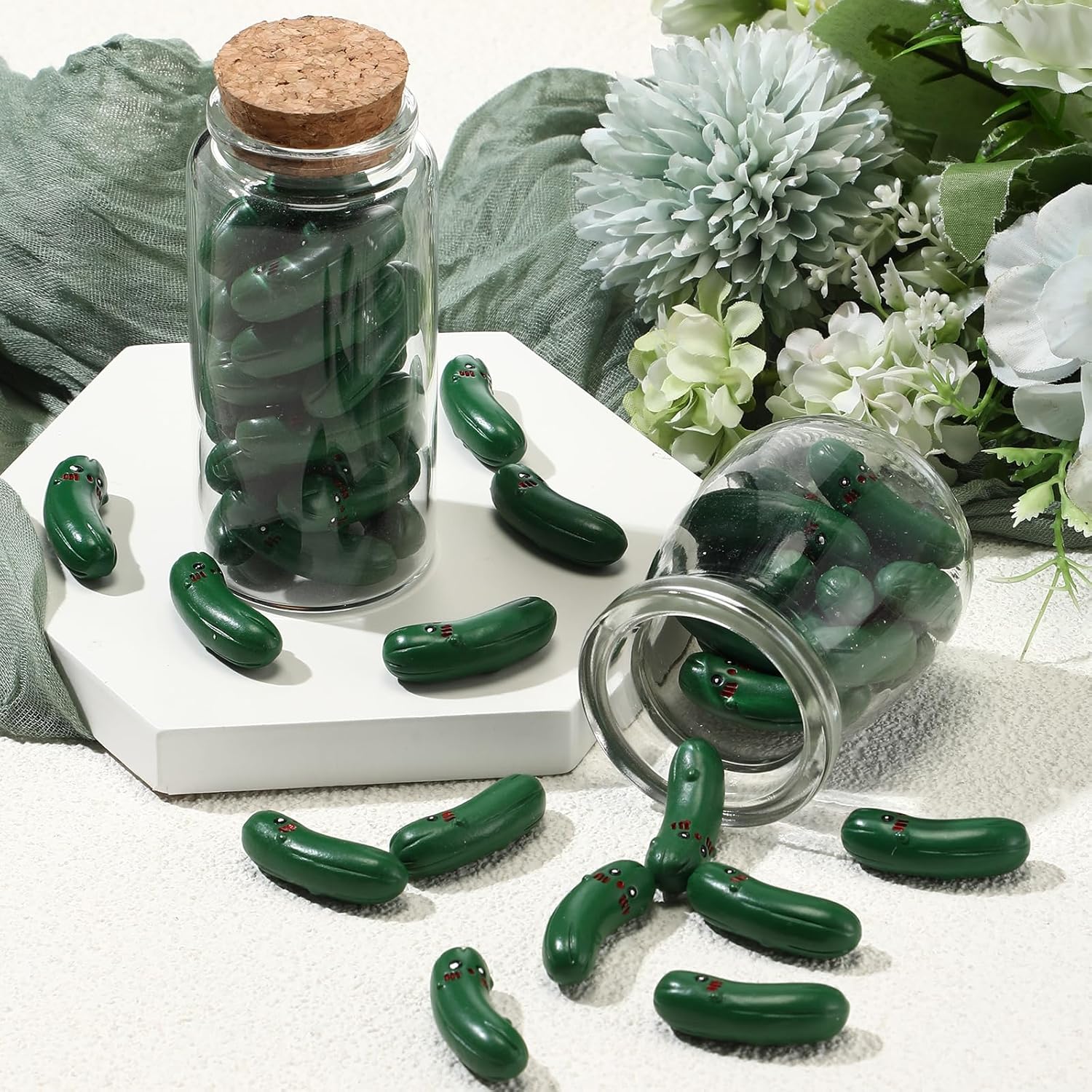 200 Pcs Cute Pickle Artificial Decor for Home Office