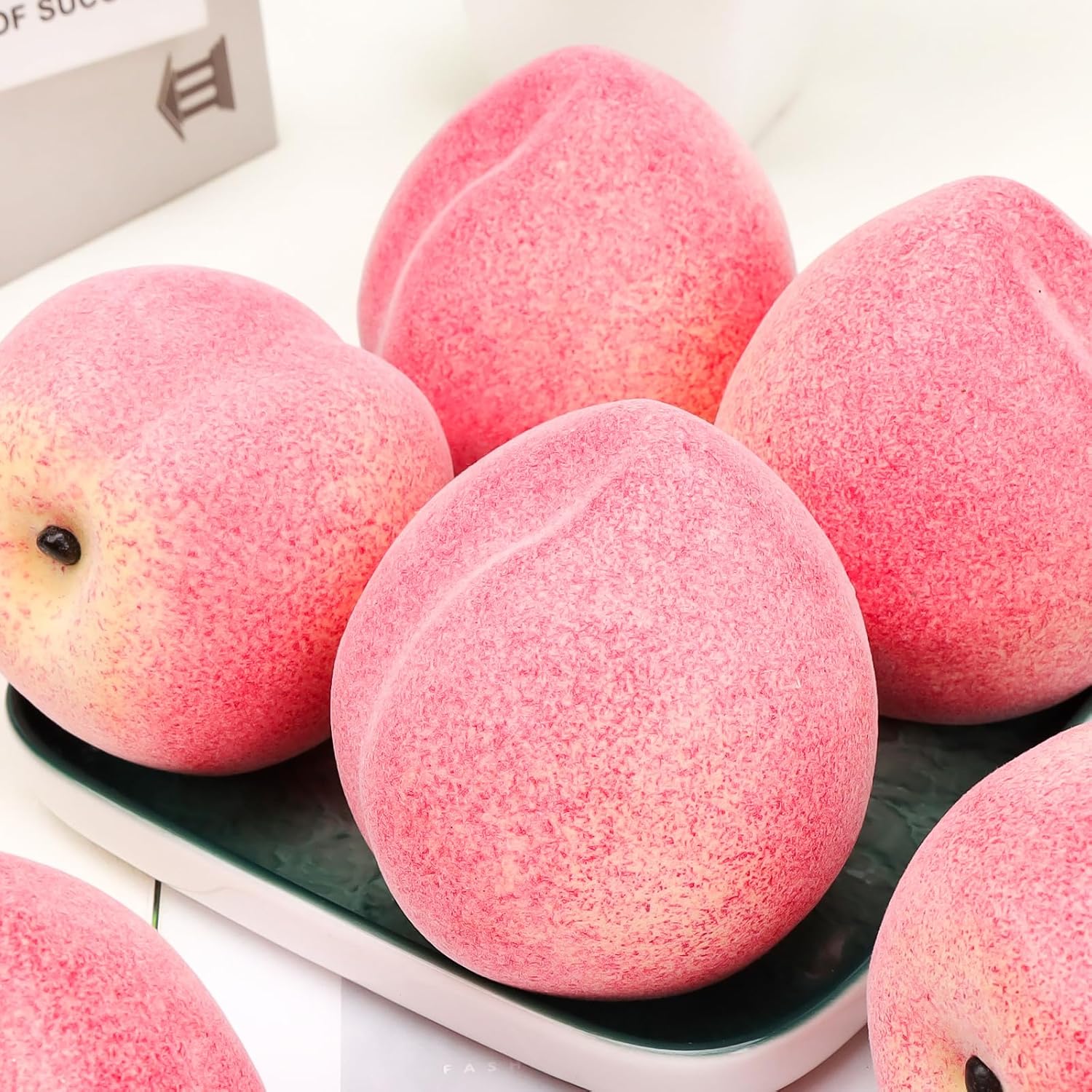 6PCS Artificial Peach Decorations for Home Kitchen Wedding Party