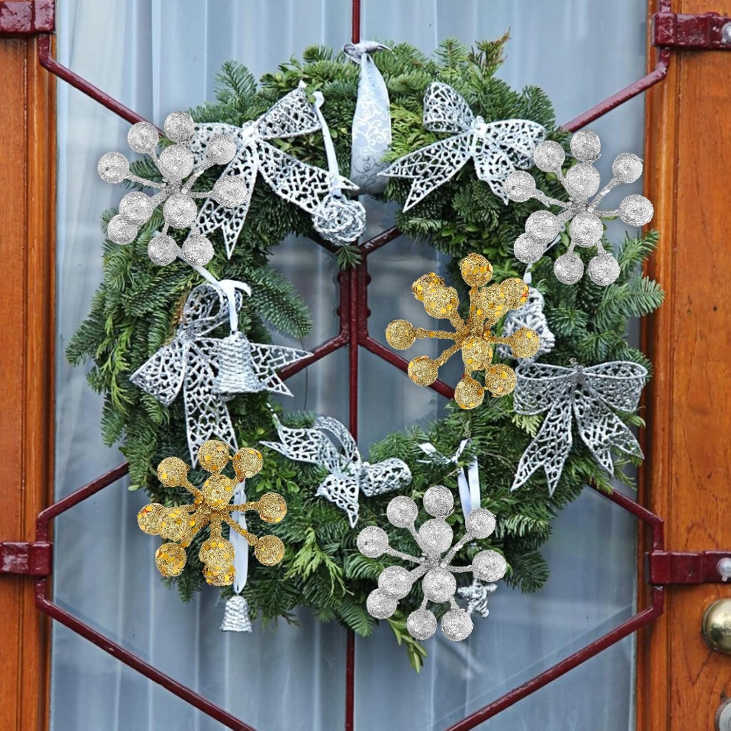 MAGICLULU 24Pcs Christmas Artificial Fruit Branches for Decorations