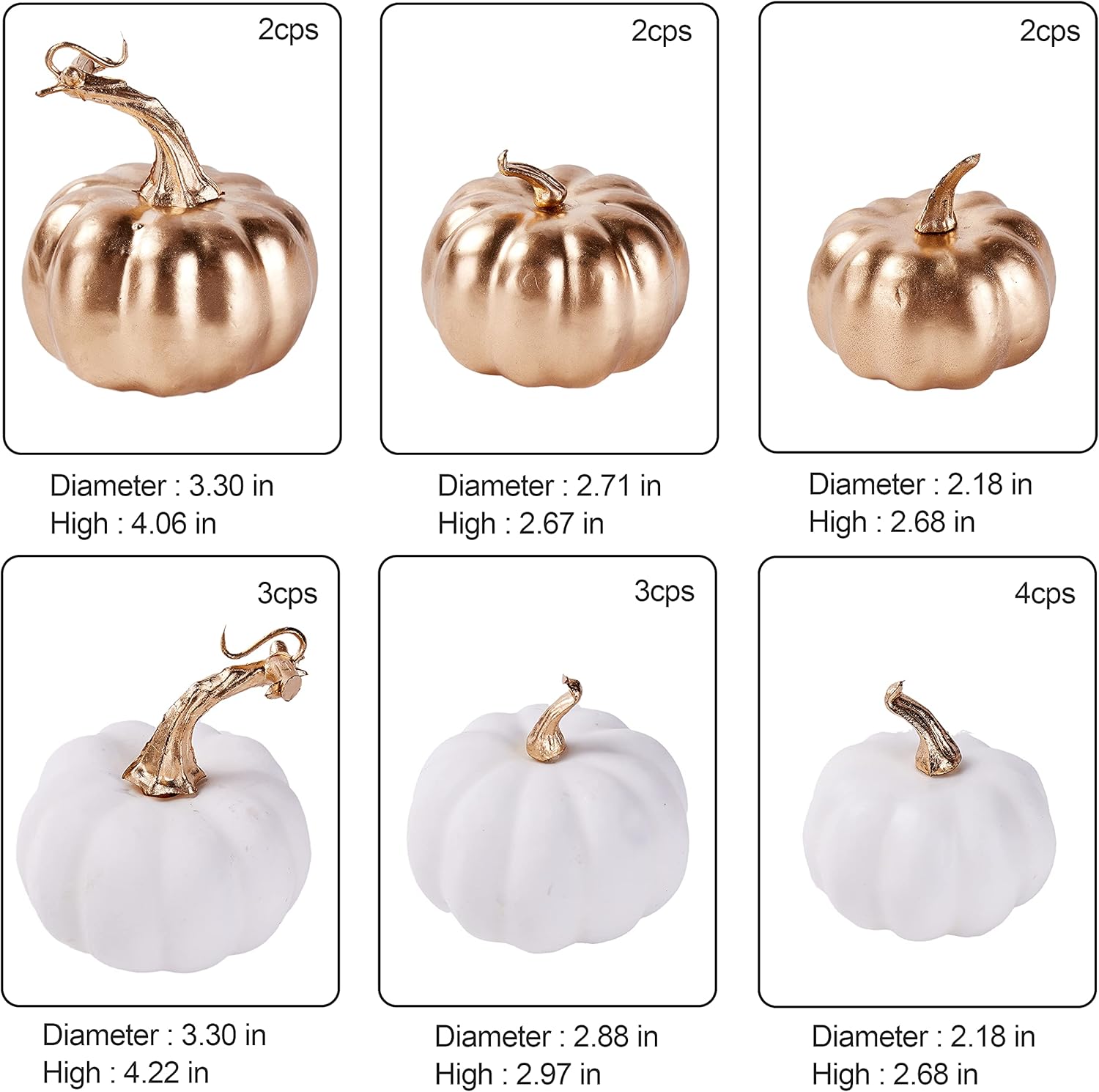 Artmag 16 Pcs Assorted Fall Artificial Pumpkins