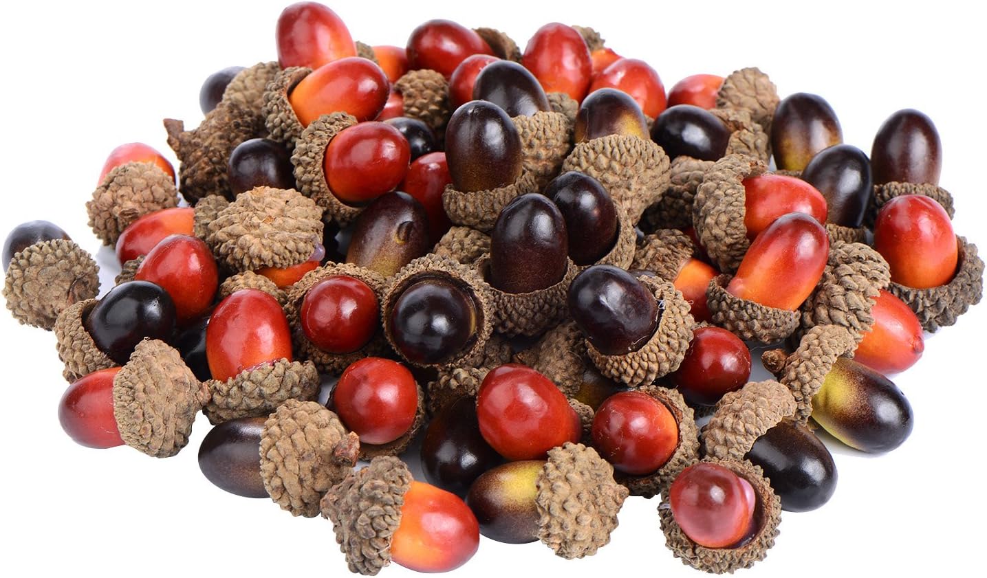 Sumind 70 Pcs Fake Acorn Ornaments Brown