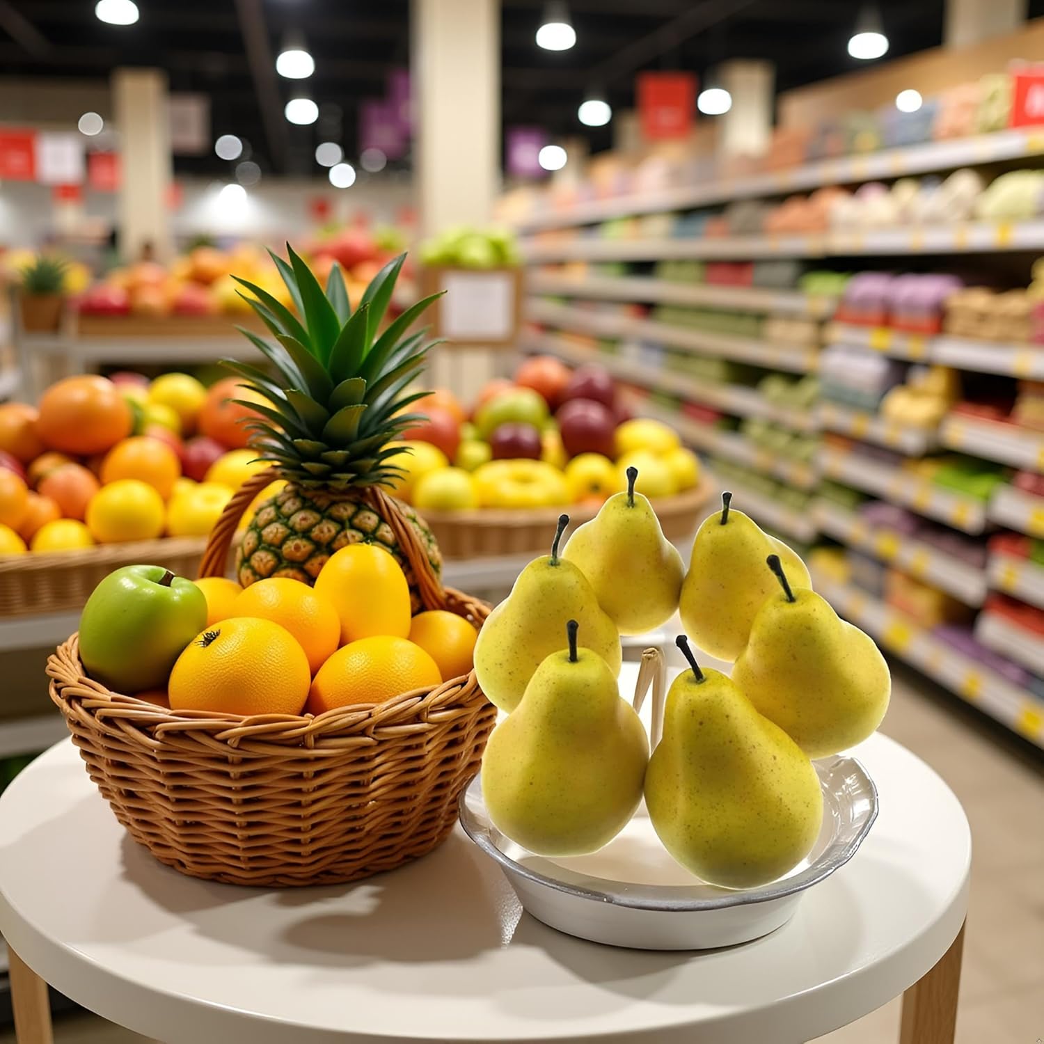 Wakauto 6pc Artificial Yellow Pears Decor