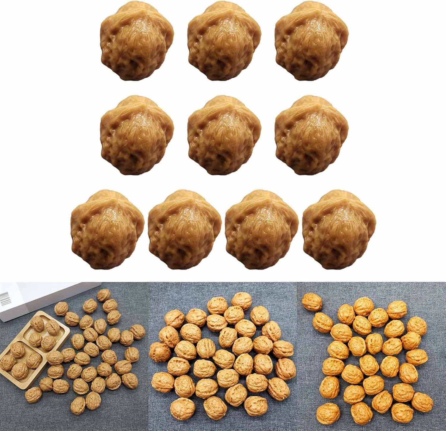 10 Piece Simulation Walnut Artificial Fruit Decor