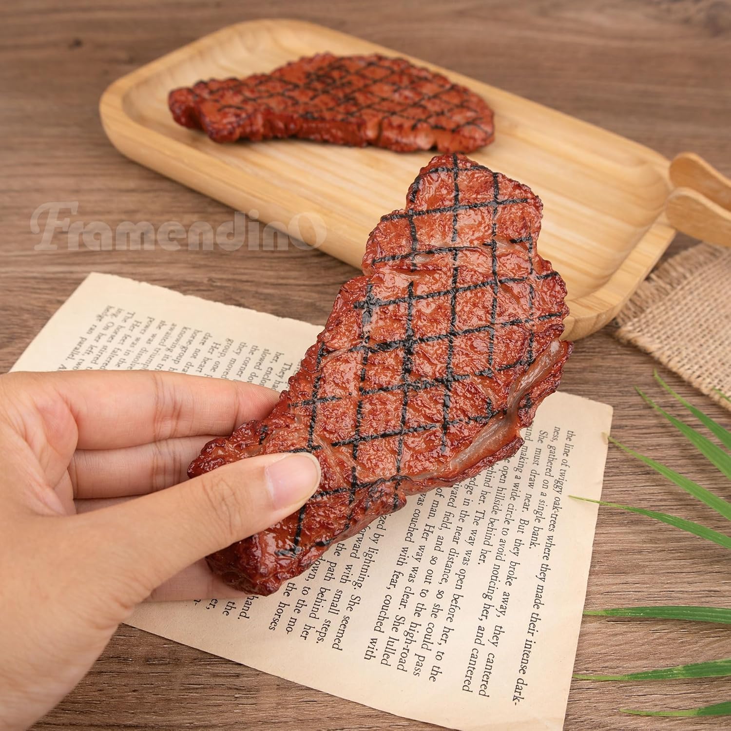 Framendino 2 Pack Artificial Steak for Display and Photography